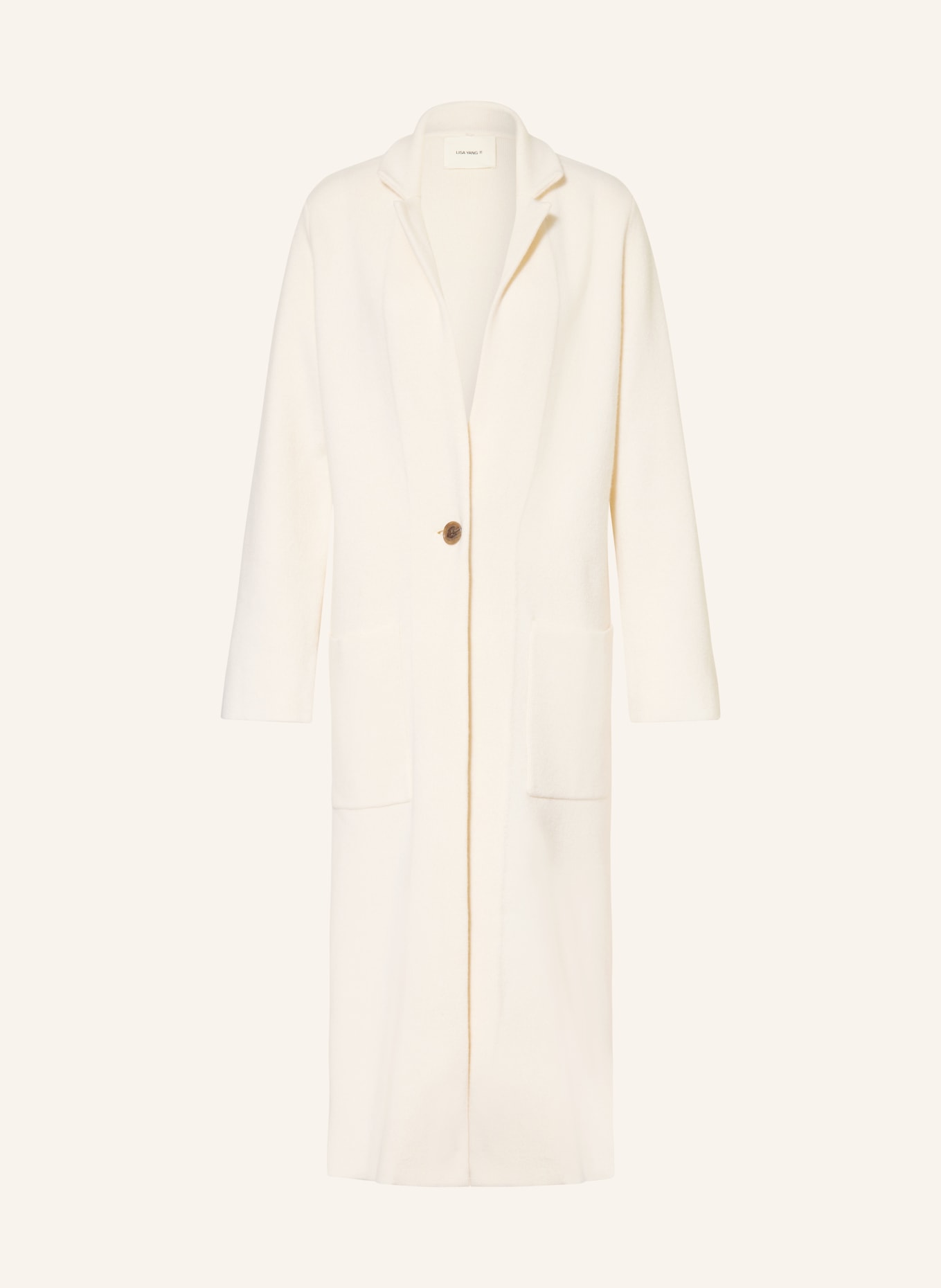 LISA YANG Pletený kabát AMIE z kašmíru: KRÉMOVÁ