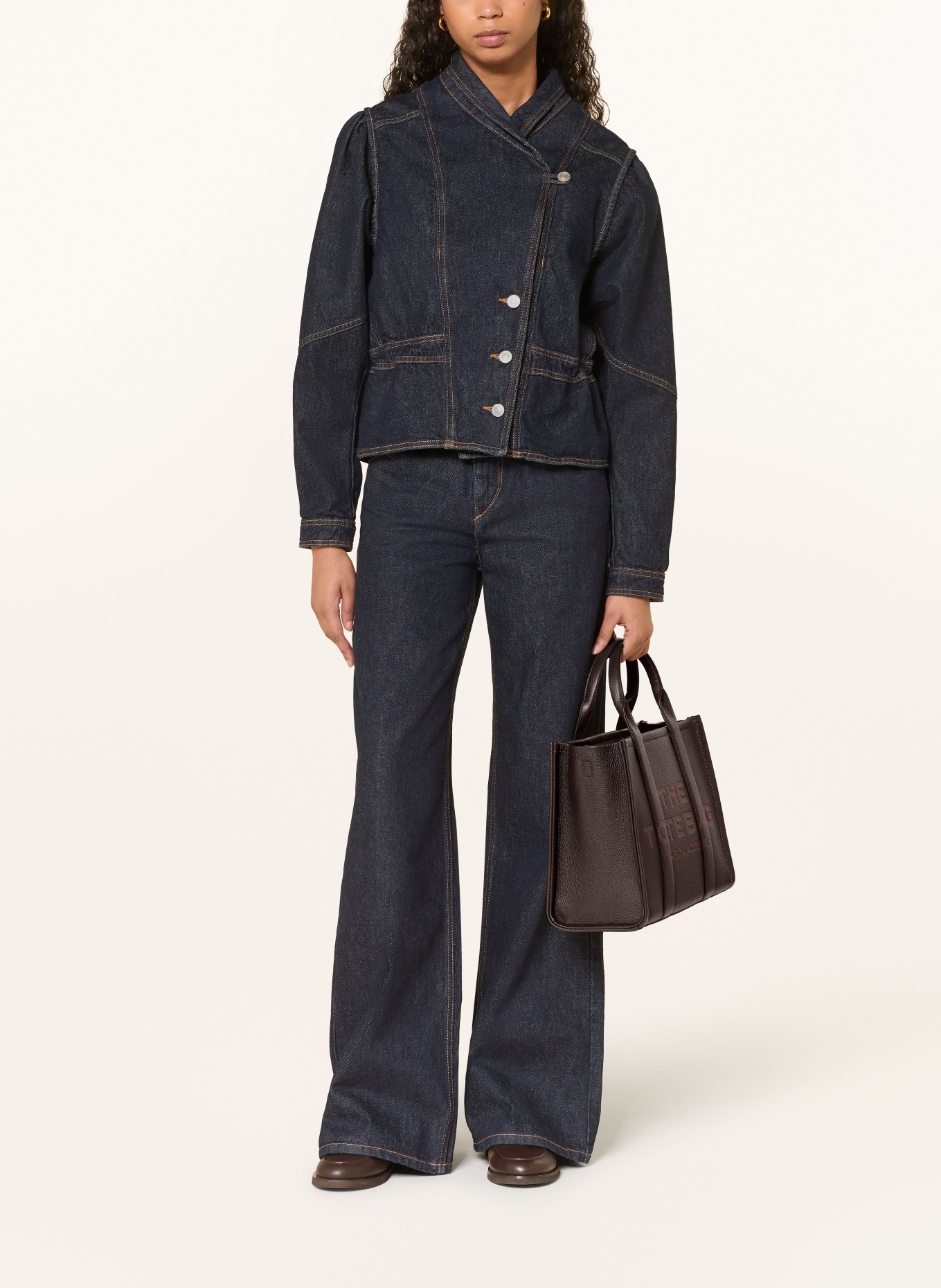 MARC JACOBS Shopper THE MEDIUM TOTE BAG LEATHER: DUNKELBRAUN