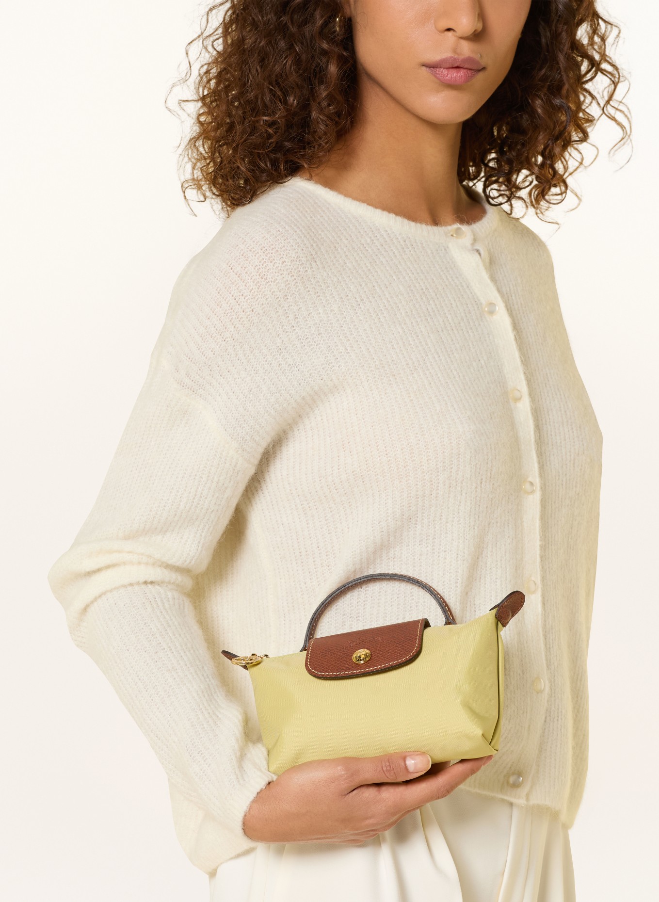 LONGCHAMP Pouch LE PLIAGE ORIGINAL: HELLGRÜN / BRAUN