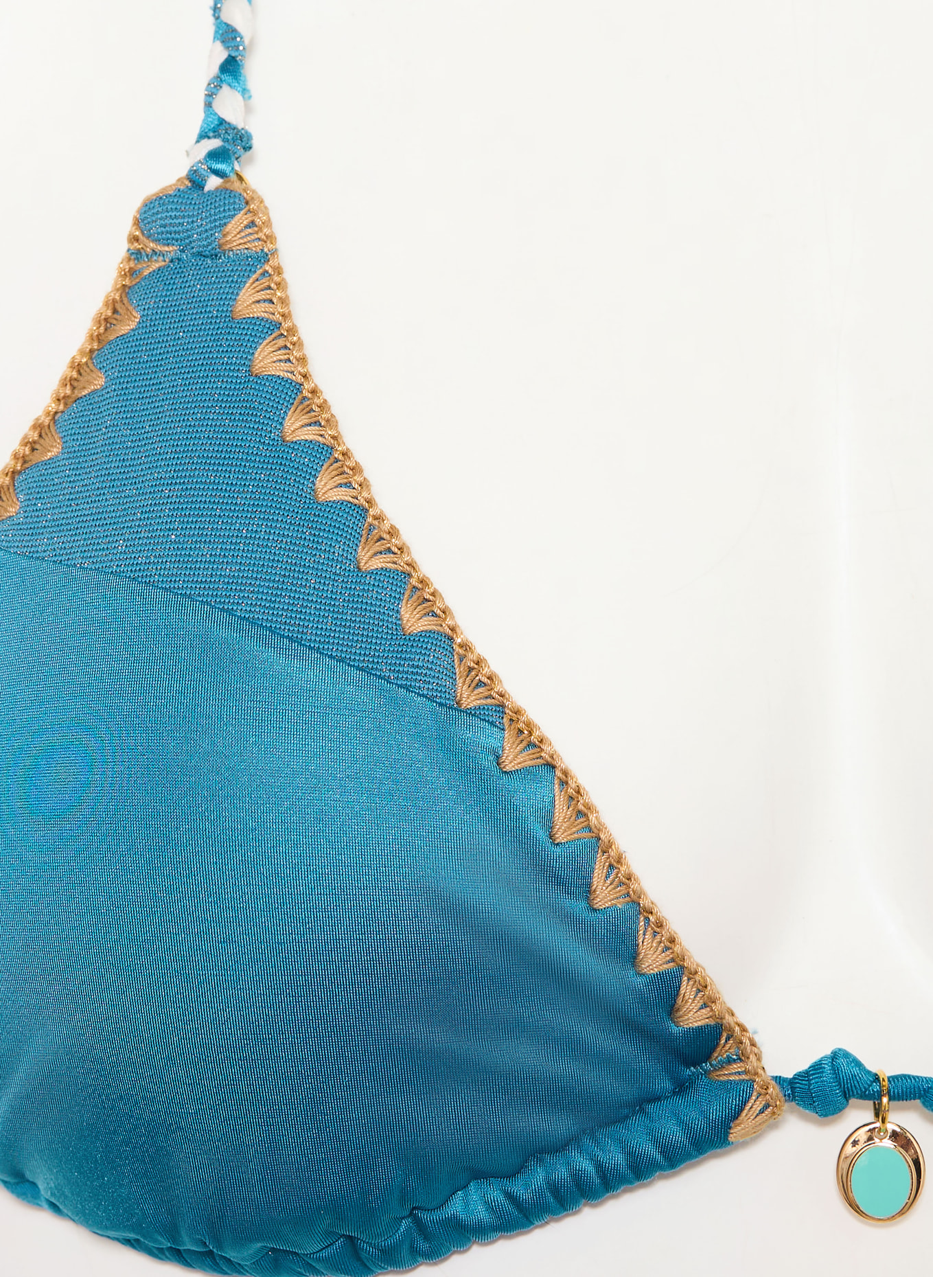 BANANA MOON COUTURE Triangel-Bikini-Top NAZCA BOSCO: TÜRKIS / CAMEL / WEISS