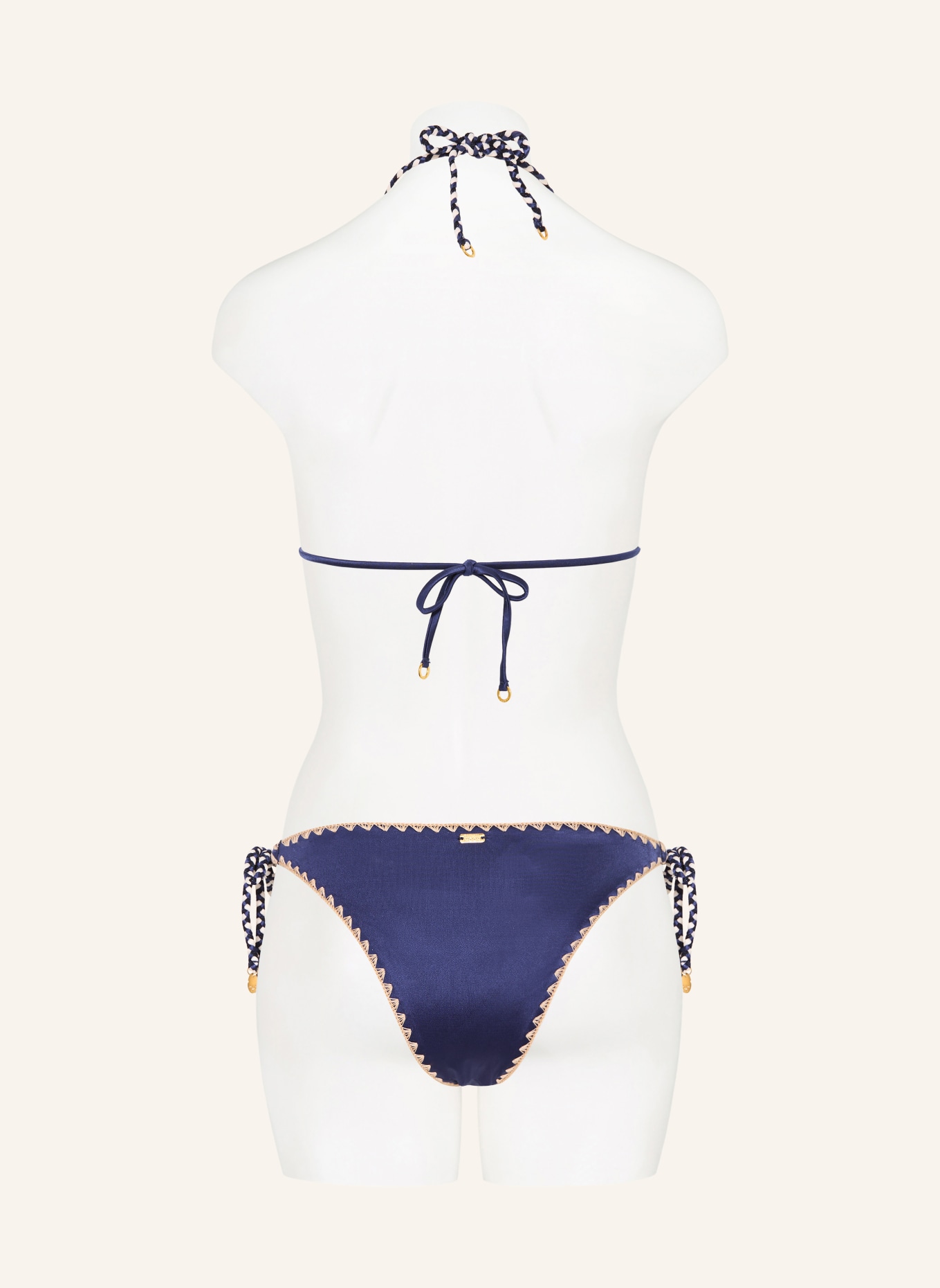 BANANA MOON COUTURE Triangel-Bikini-Hose NAZCA BLIKA: DUNKELBLAU / BEIGE / WEISS