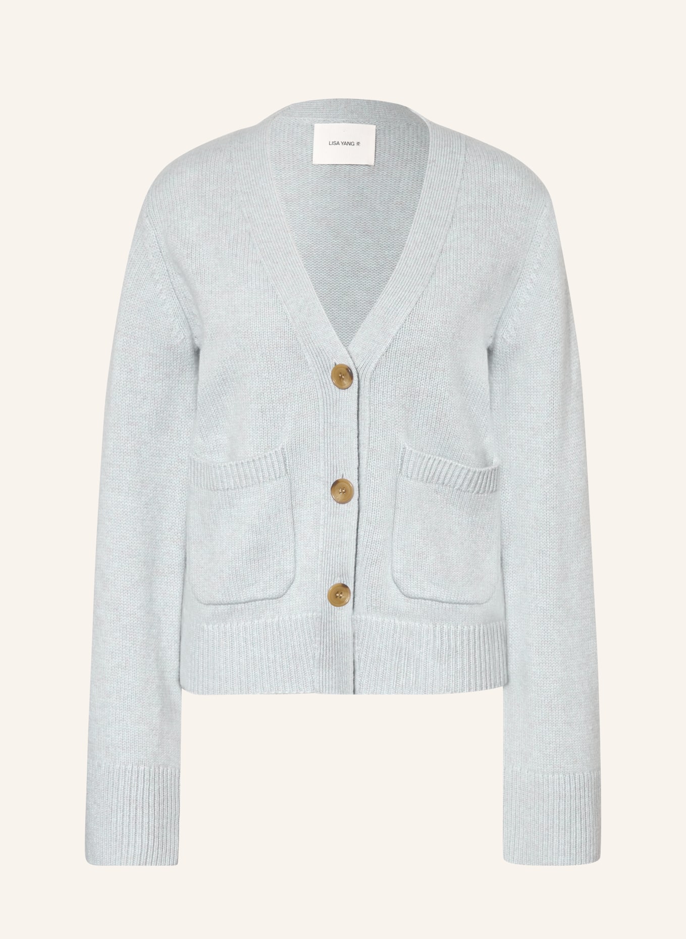 LISA YANG Kardigan DANNI z kaszmiru: SZARONIEBIESKI