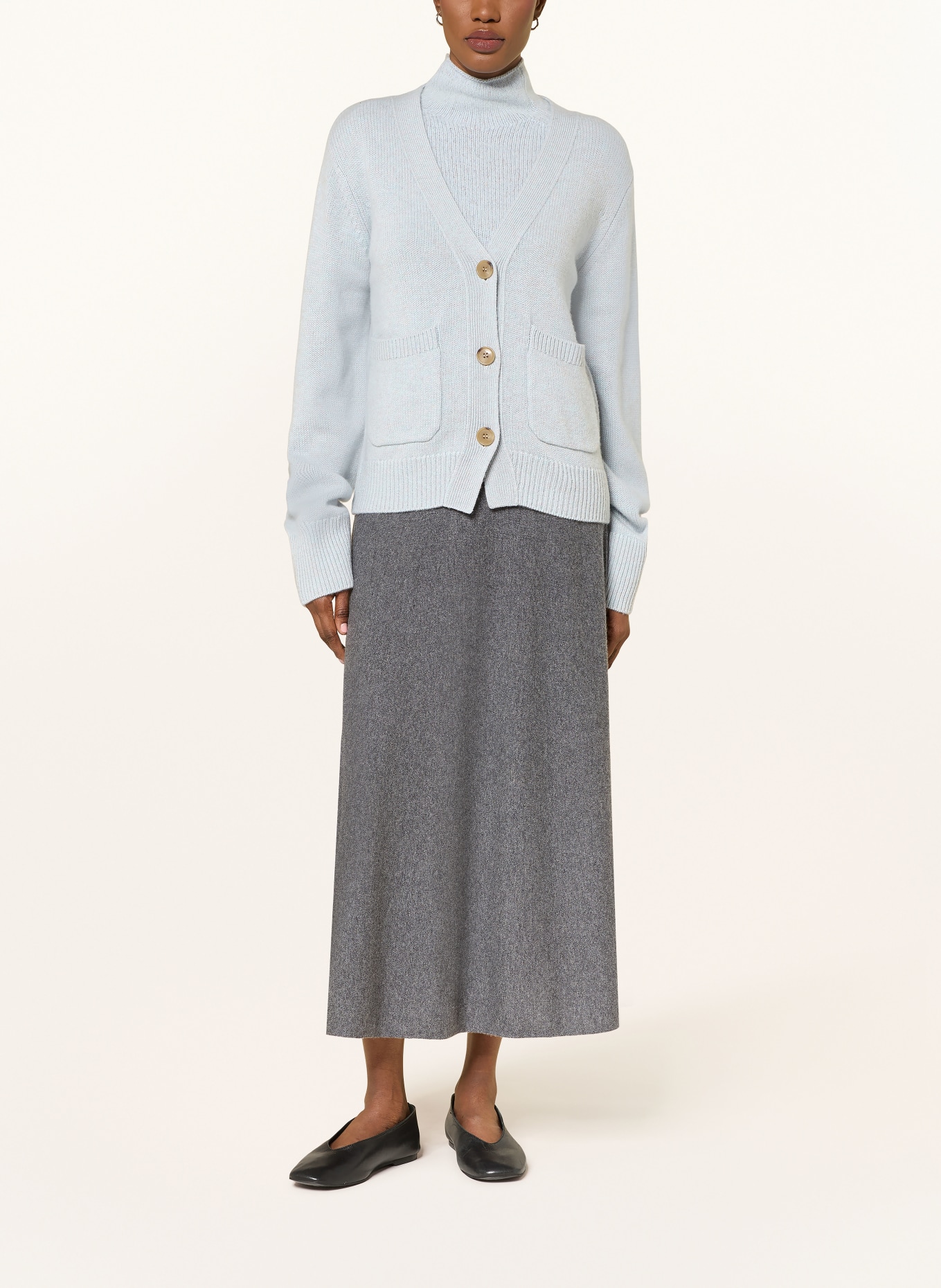 LISA YANG Kardigan DANNI z kaszmiru: SZARONIEBIESKI