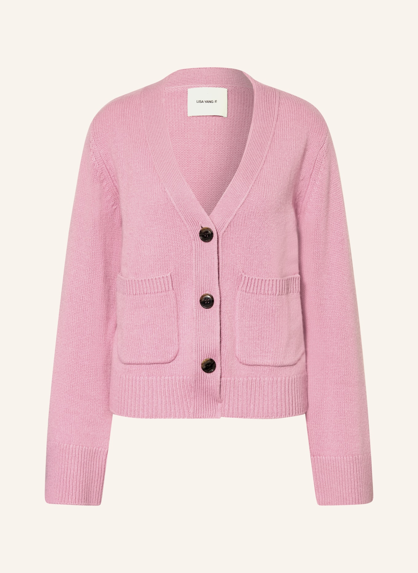 LISA YANG Kardigan DANNI z kaszmiru: BLADORÓŻOWY