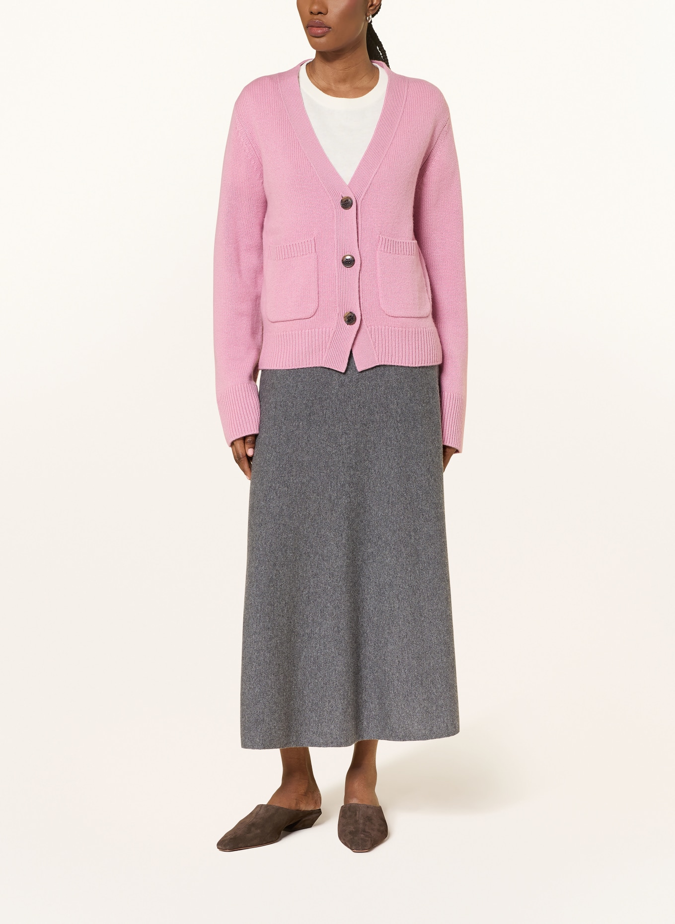 LISA YANG Kardigan DANNI z kaszmiru: BLADORÓŻOWY