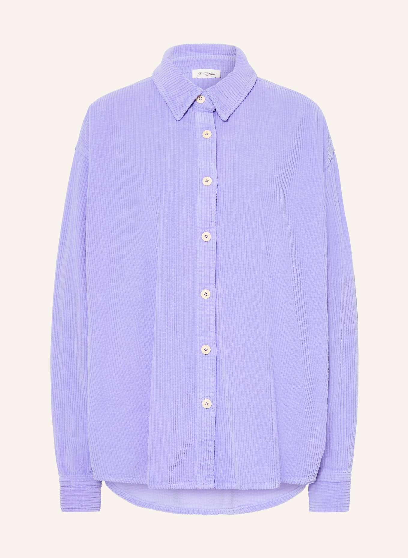 American Vintage Manšestrová svrchní košile PADOW: SVĚTLE FIALOVÁ