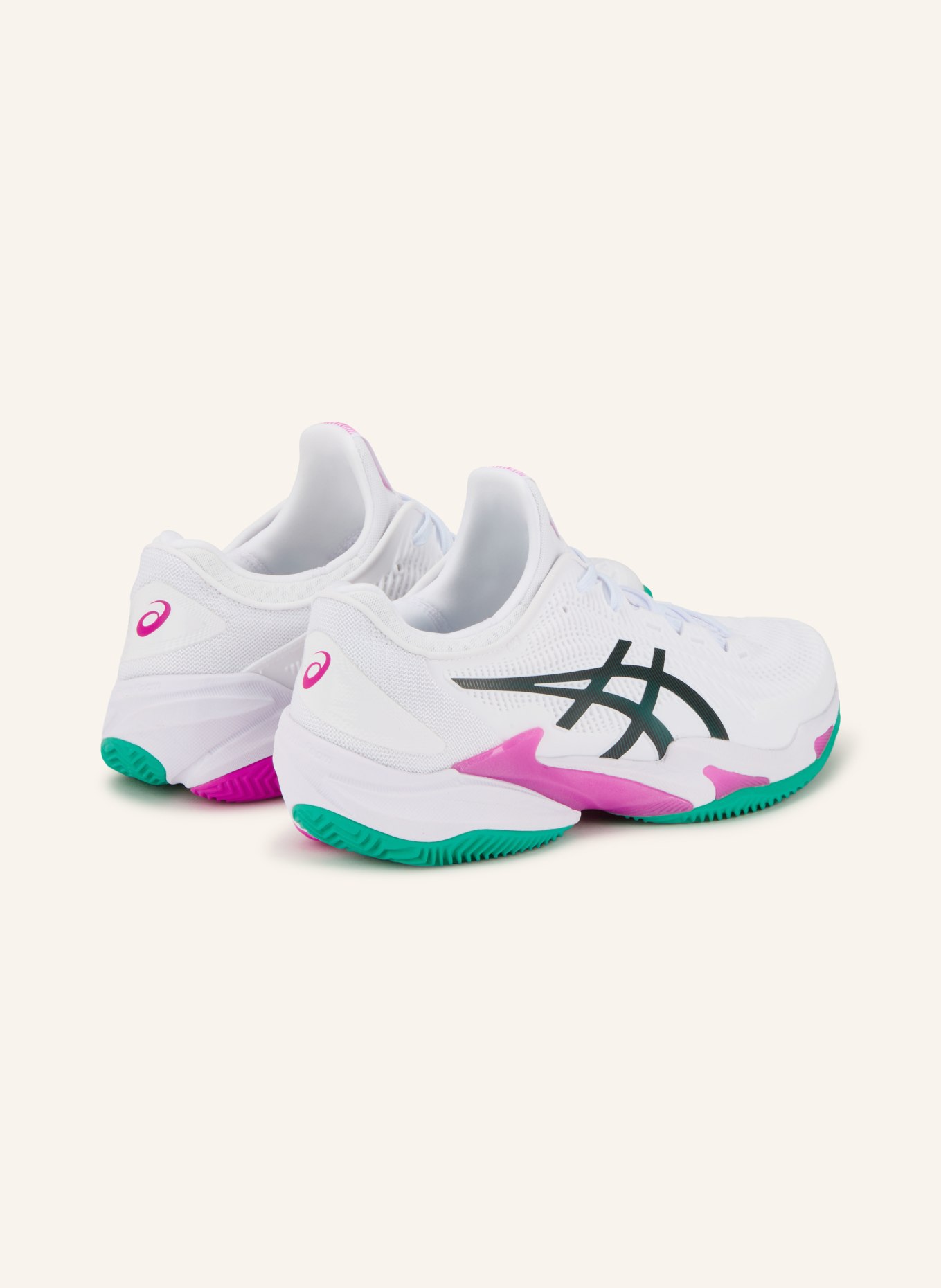 ASICS Tennisschuhe COURT FF 3 CLAY: WEISS / PINK / SCHWARZ