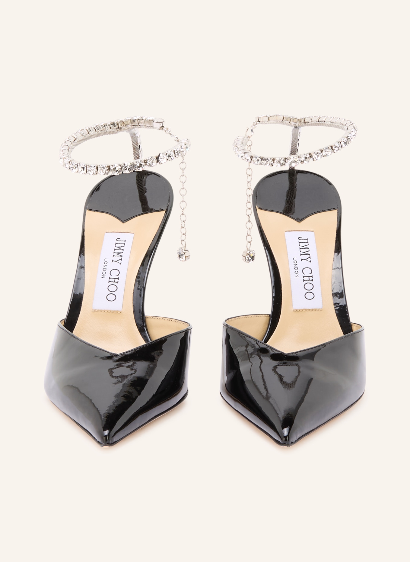 JIMMY CHOO Slingpumps SAEDA 85 mit Schmucksteinen: SCHWARZ