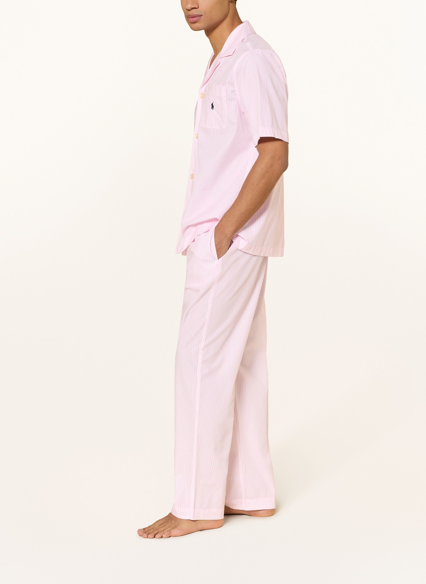 POLO RALPH LAUREN Pajama pants: PINK / WHITE