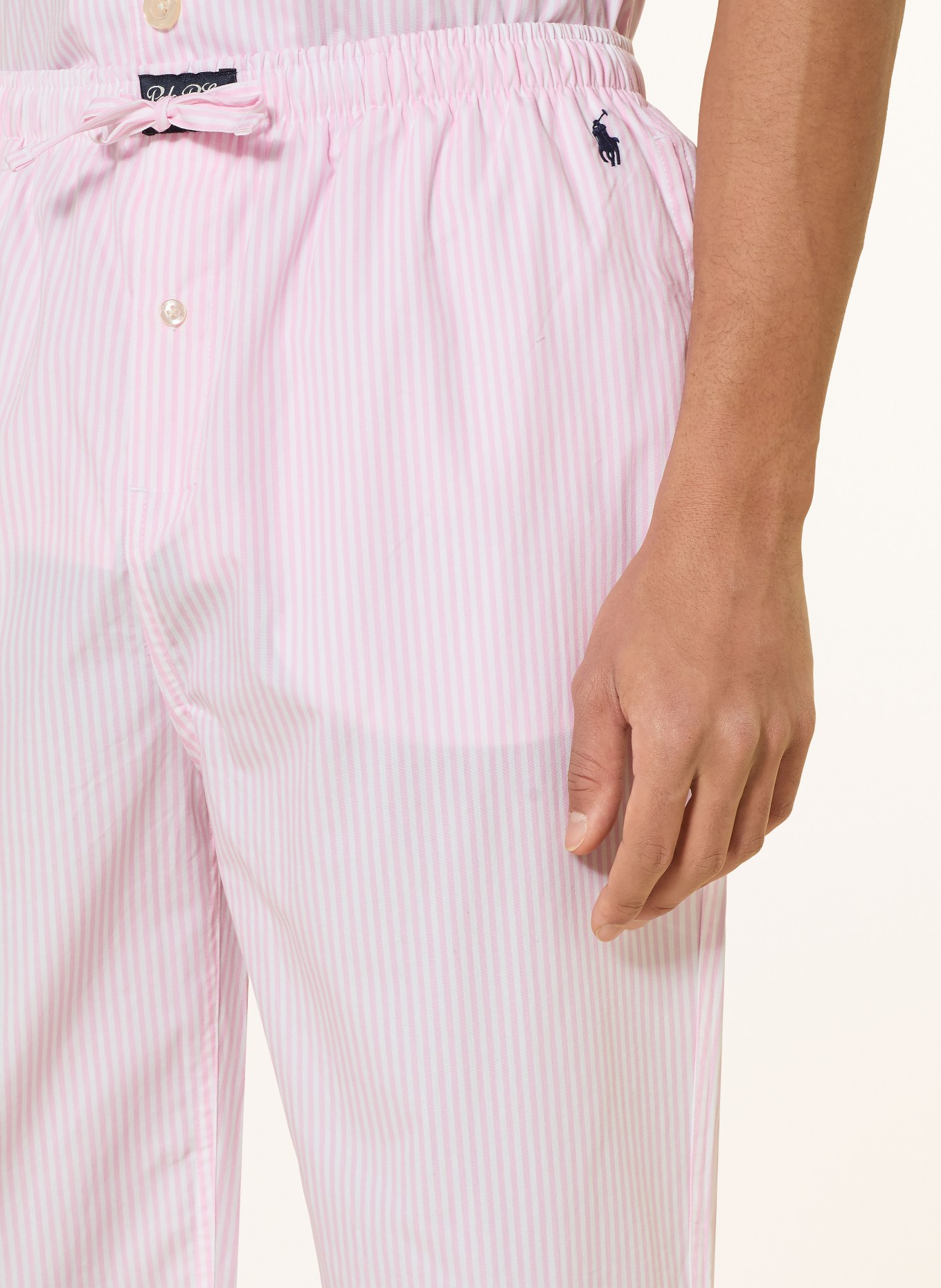 POLO RALPH LAUREN Pajama pants: PINK / WHITE