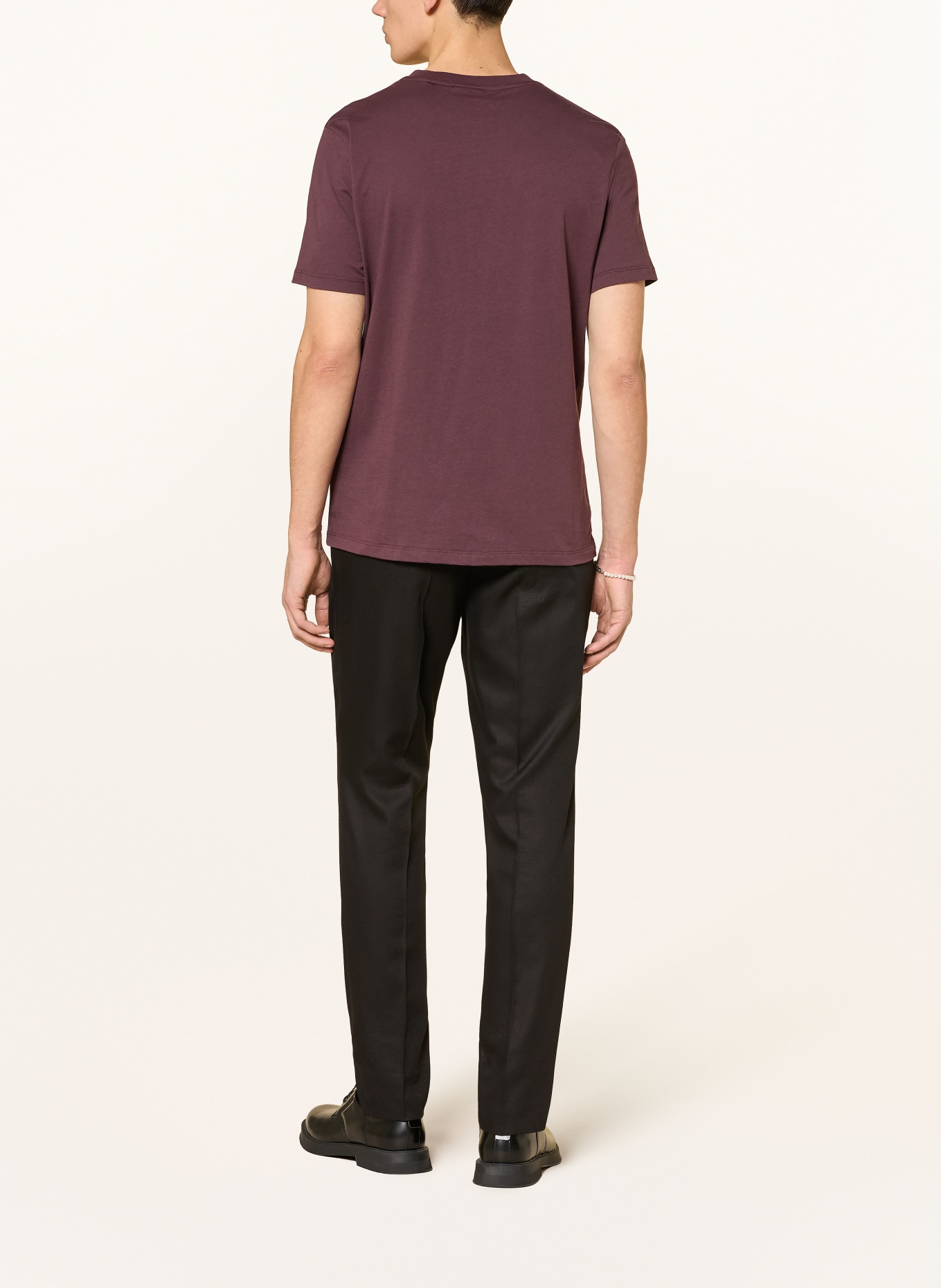 HUGO T-shirt DULIVIO: BRĄZOWY / JASNOCZERWONY