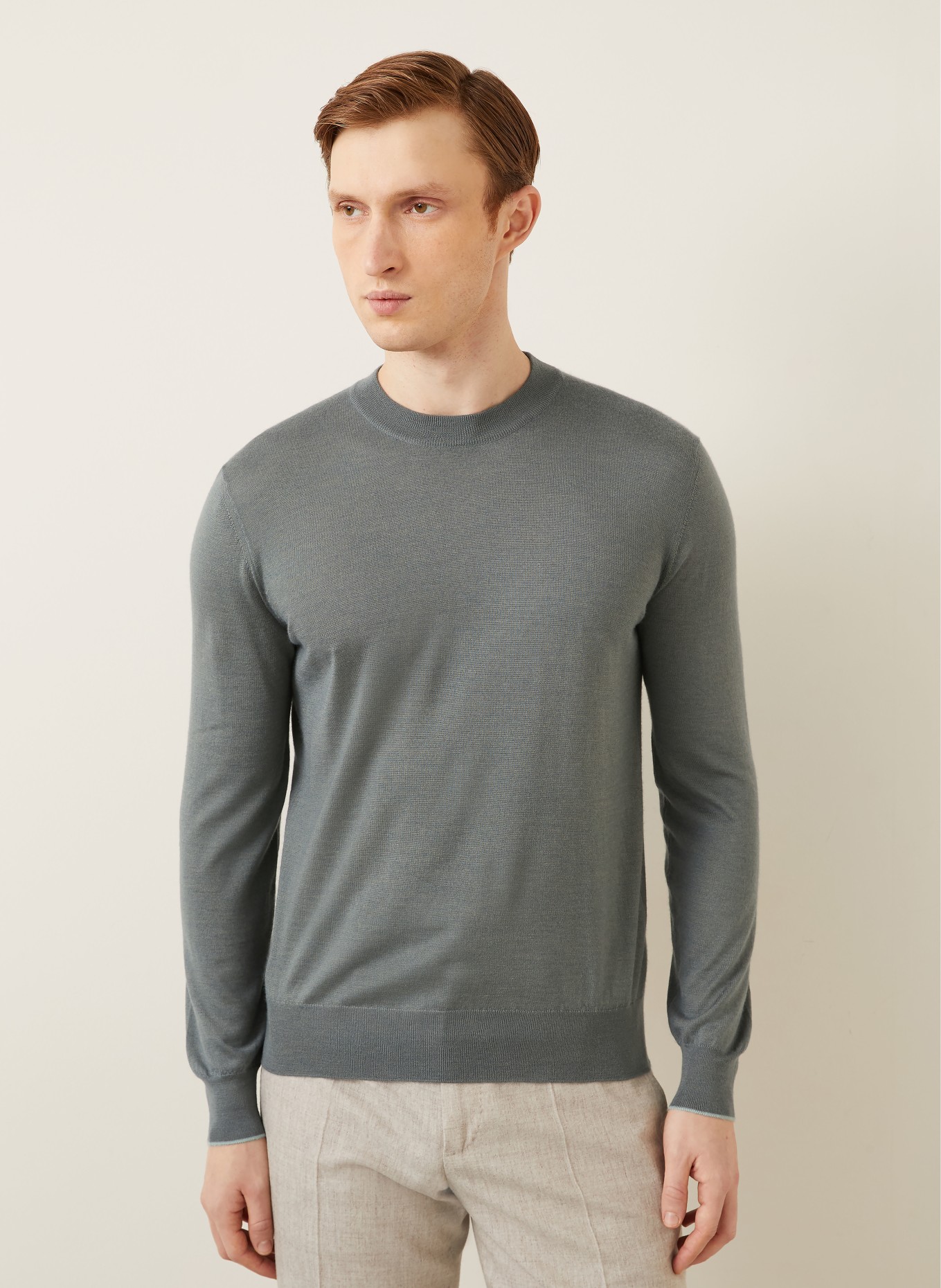 FIORONI Cashmere-Pullover mit Seide: GRÜN
