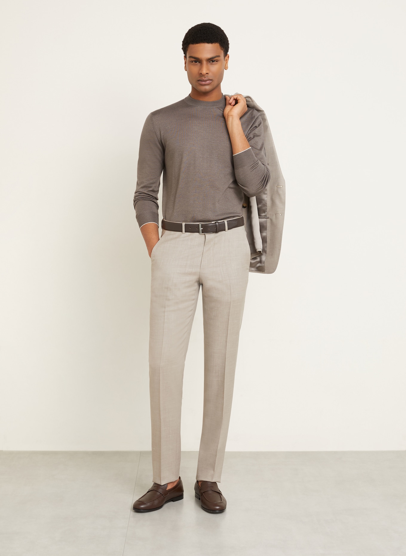 FIORONI Cashmere-Pullover mit Seide: BRAUN