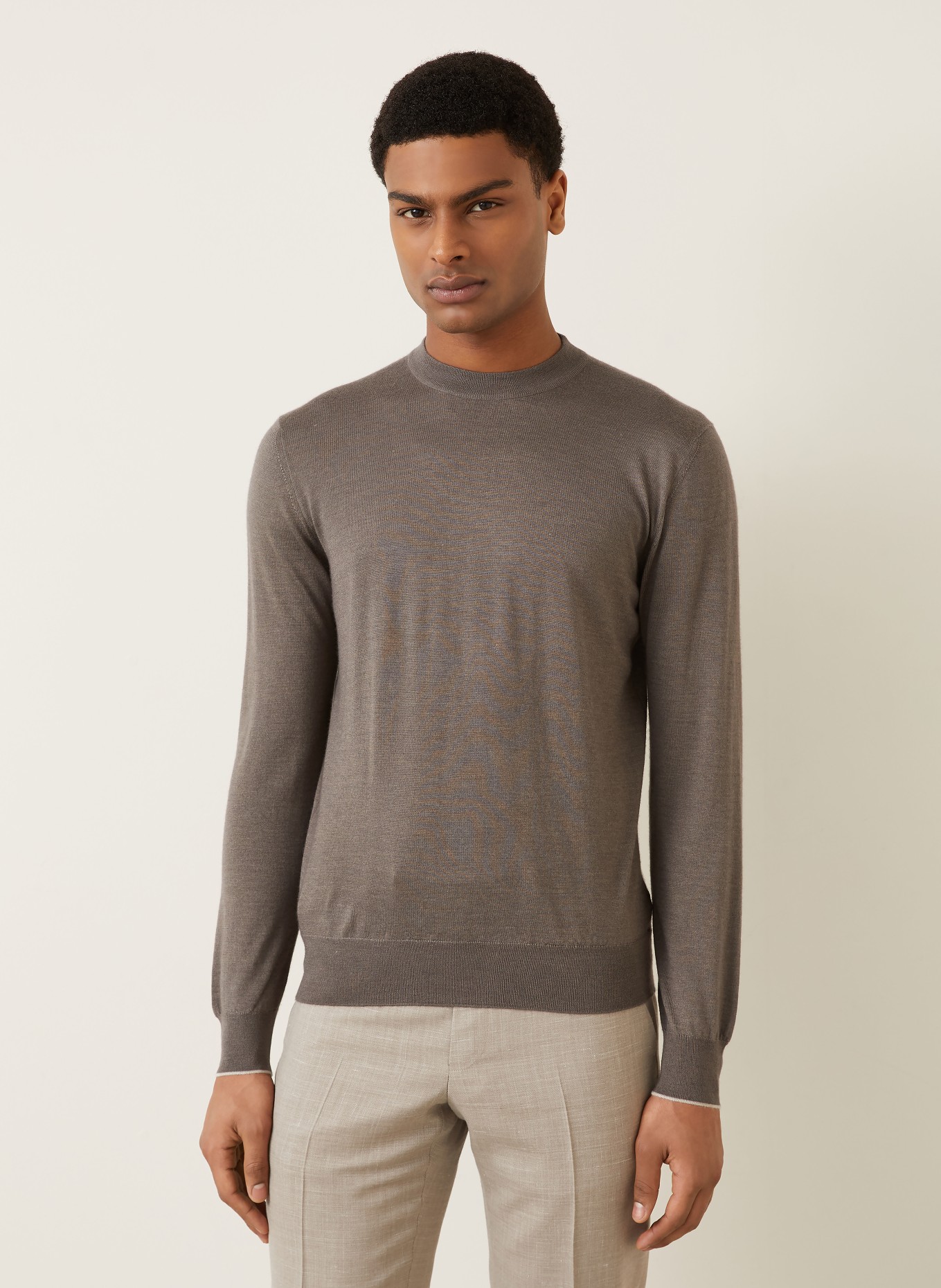 FIORONI Cashmere-Pullover mit Seide: BRAUN