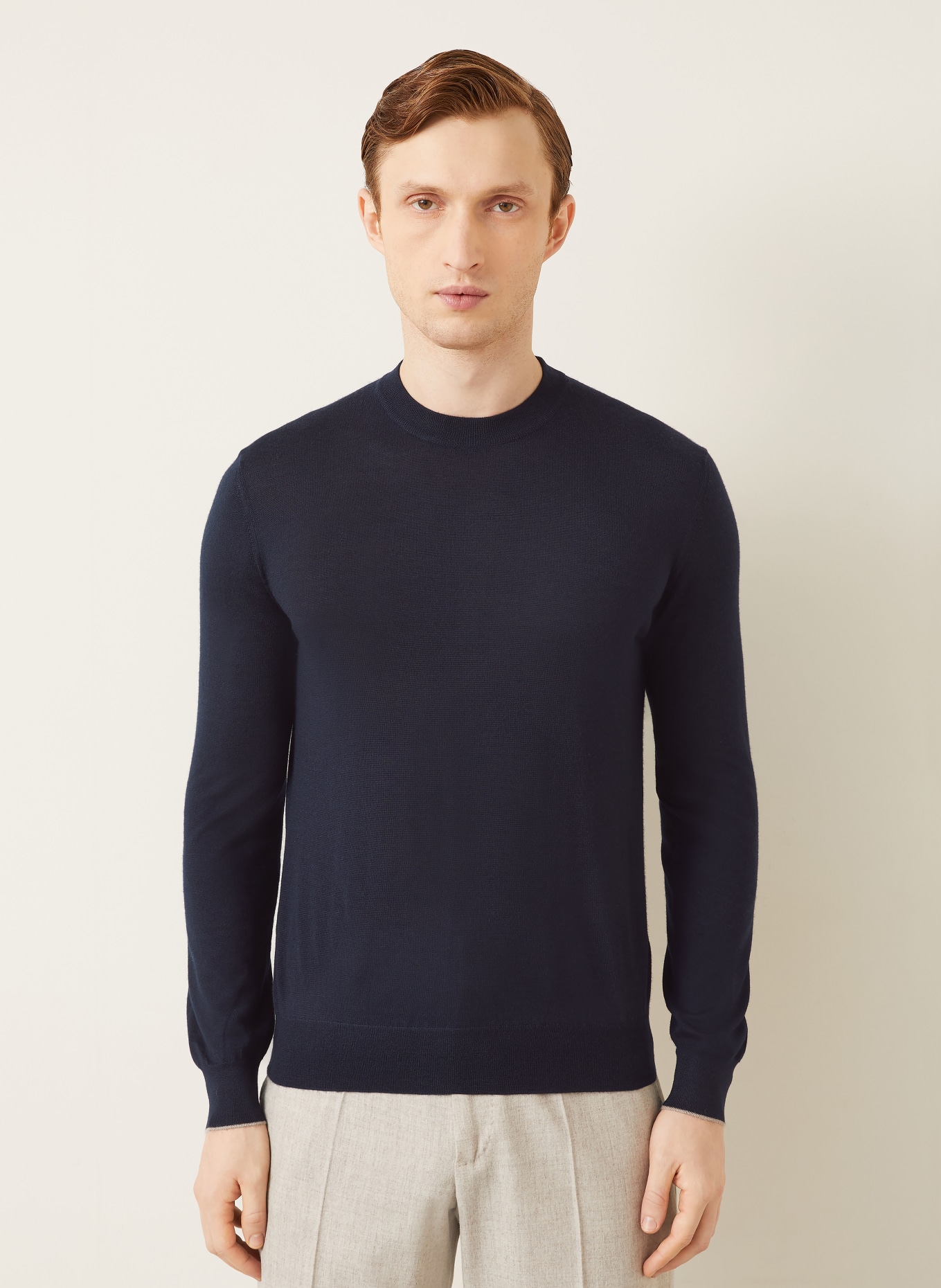 FIORONI Cashmere-Pullover mit Seide: DUNKELBLAU