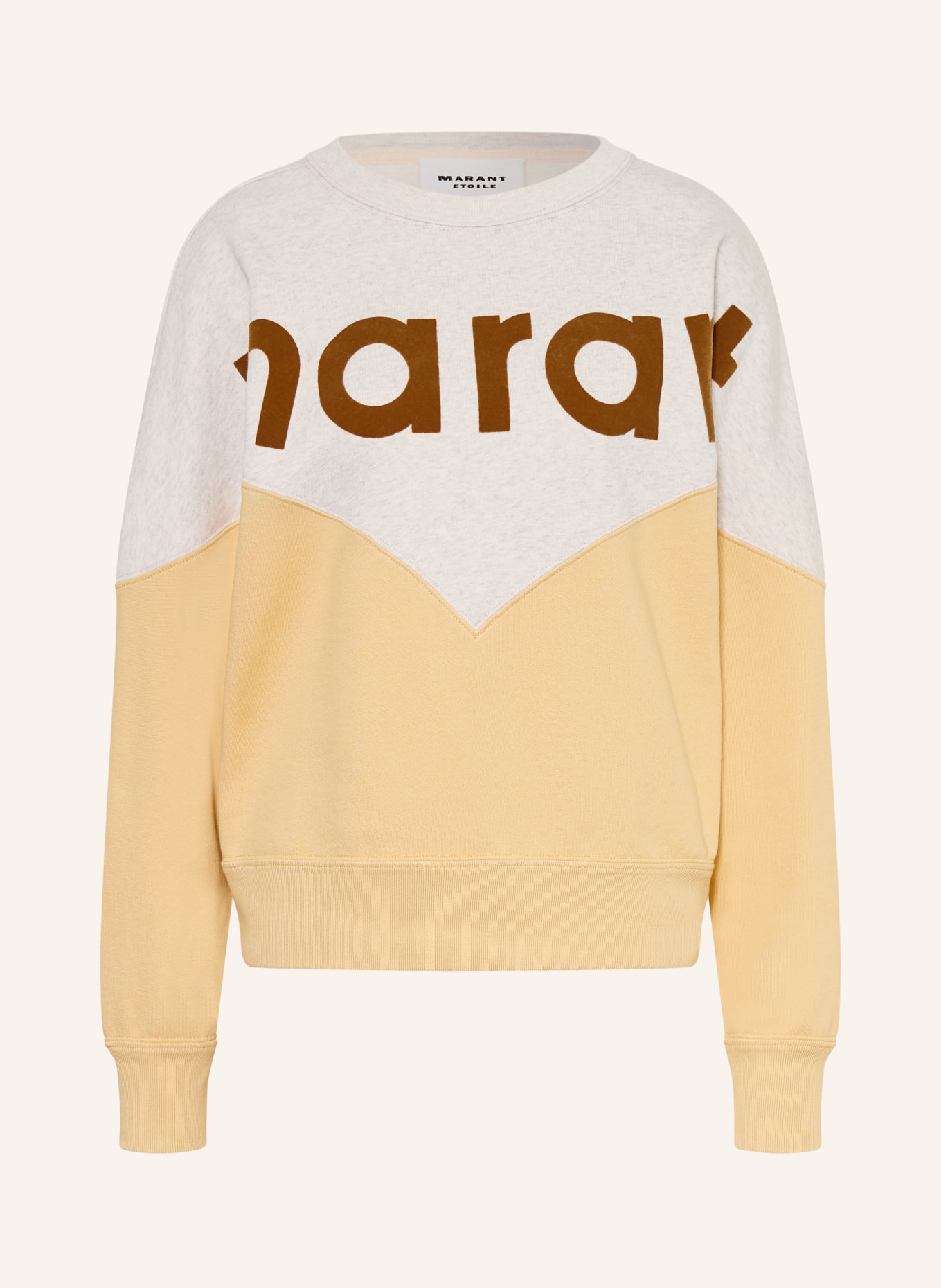 MARANT ÉTOILE Sweatshirt HOUSTON: HELLGRAU / BRAUN / DUNKELGELB