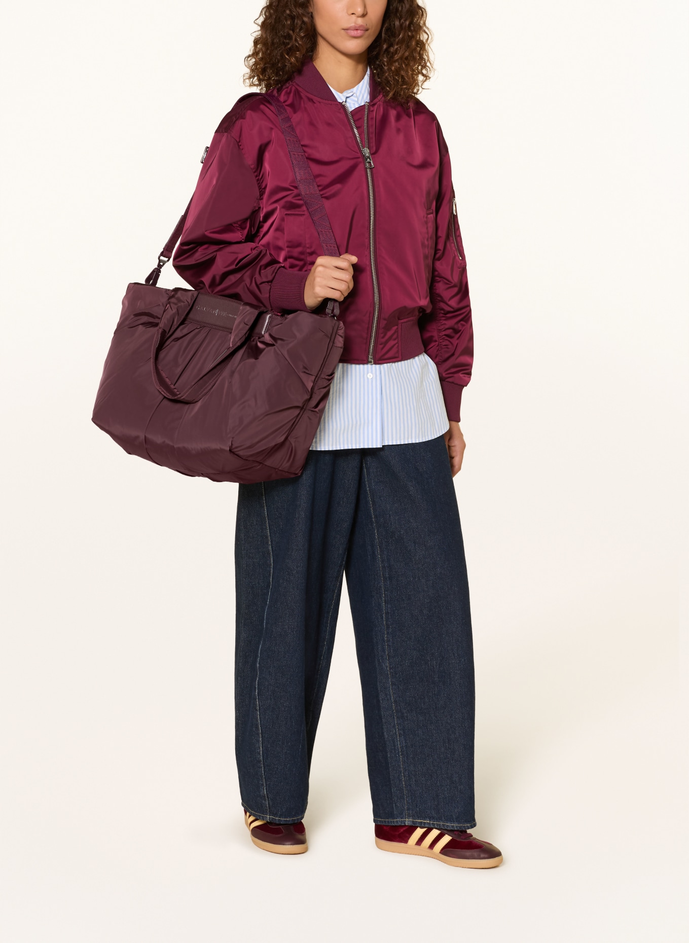 Vee Collective Shopper CABA TOTE met zakje: DONKERROOD