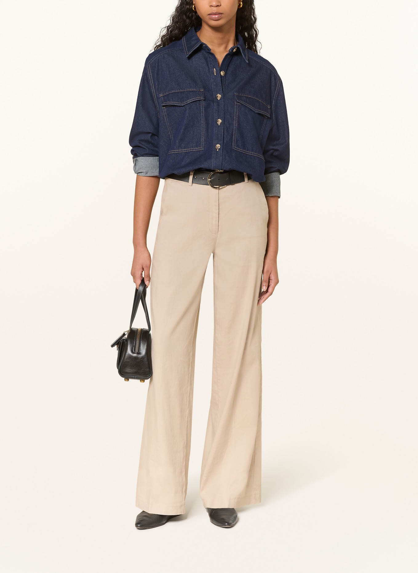 CAMBIO Marlenehose MIRA mit Leinen: BEIGE