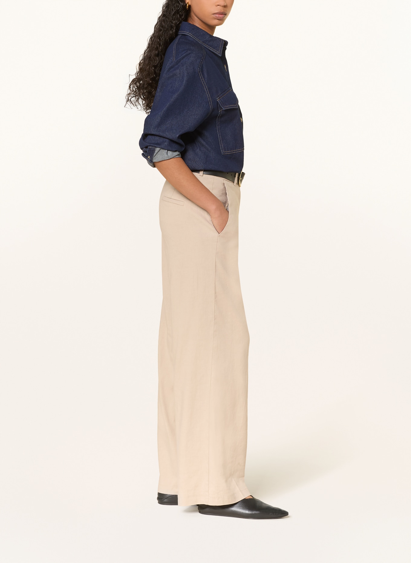 CAMBIO Marlenehose MIRA mit Leinen: BEIGE