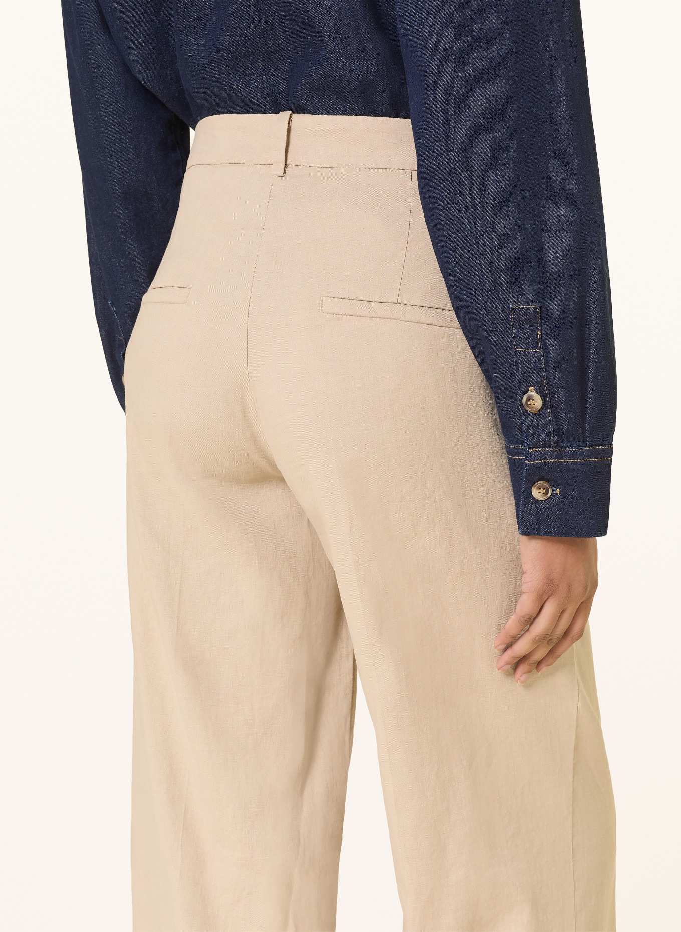 CAMBIO Marlenehose MIRA mit Leinen: BEIGE