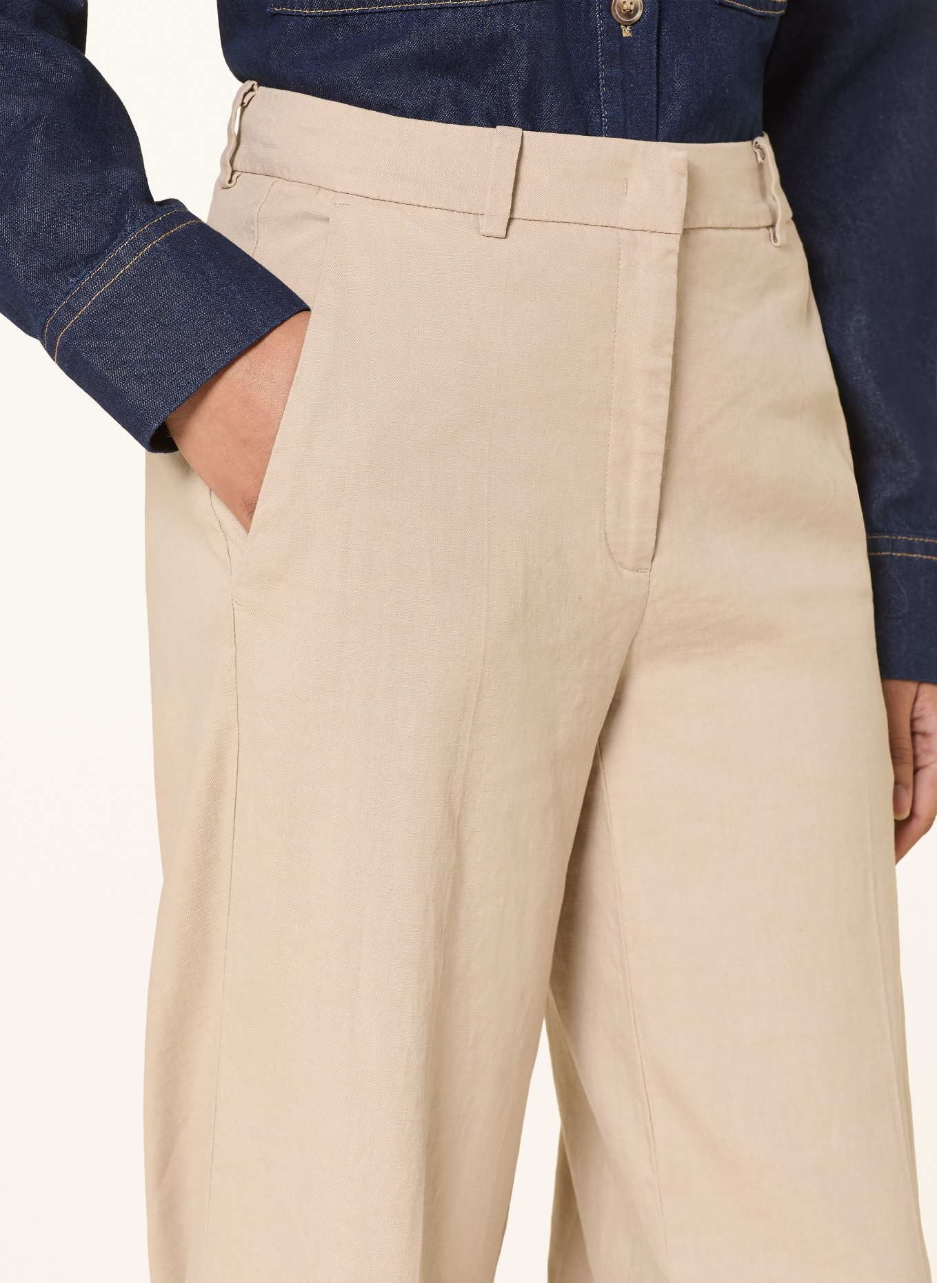 CAMBIO Marlenehose MIRA mit Leinen: BEIGE