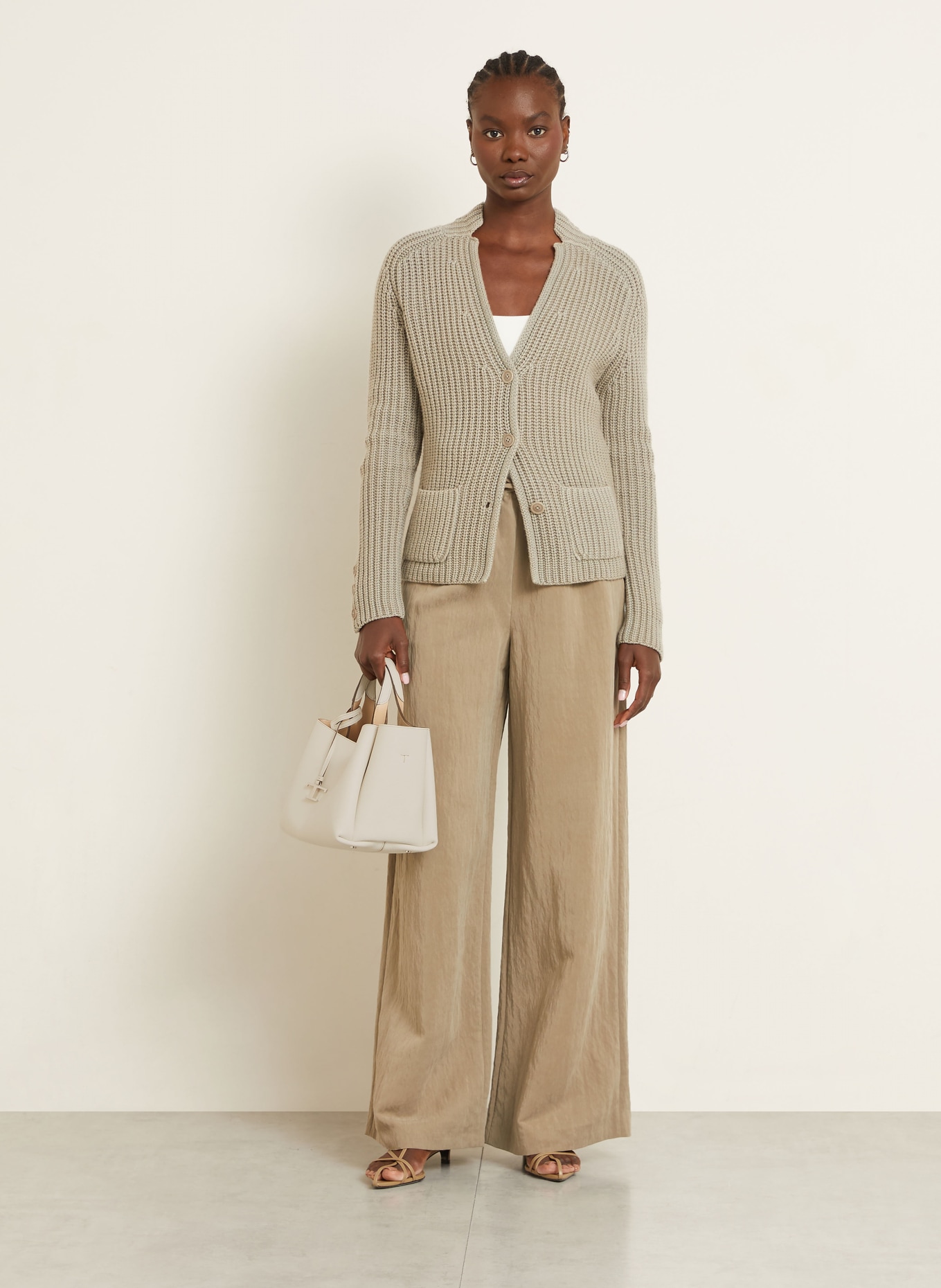 TOD'S Sac à main MINI: CRÈME / ARGENT