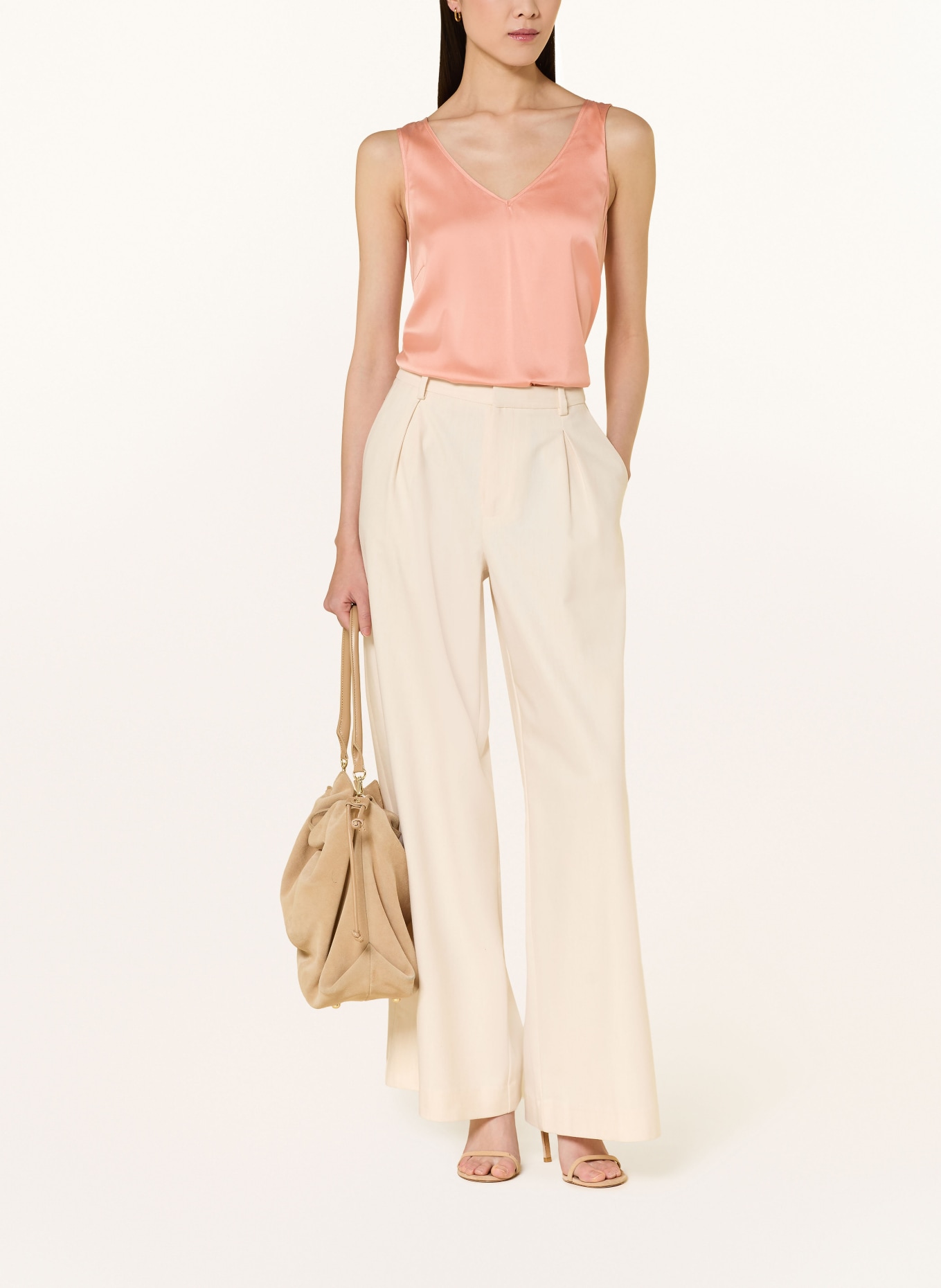 MOS MOSH Halenkový top MMASTRID z hedvábí: TMAVĚ ORANŽOVÁ