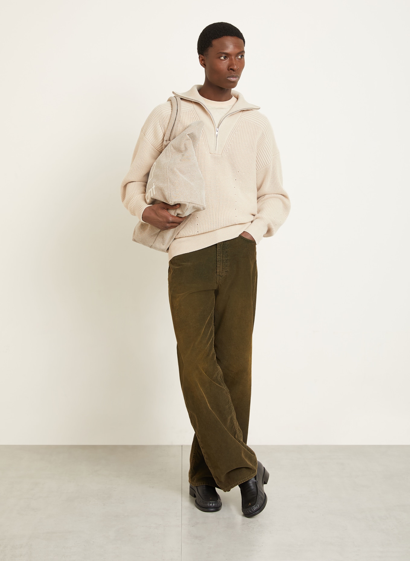 ISABEL MARANT Sweter typu troyer BENNY: ECRU