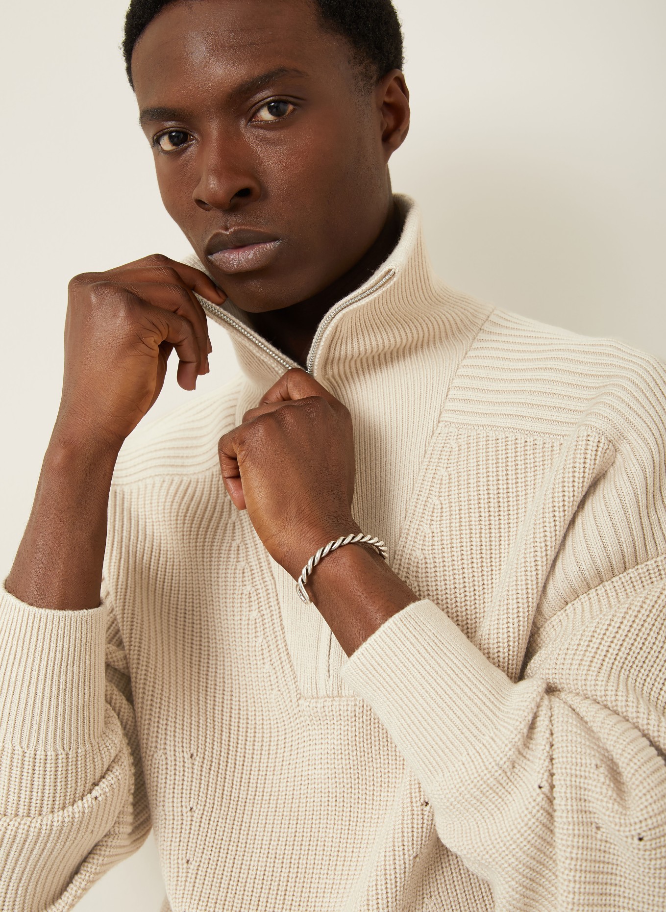 ISABEL MARANT Sweter typu troyer BENNY: ECRU