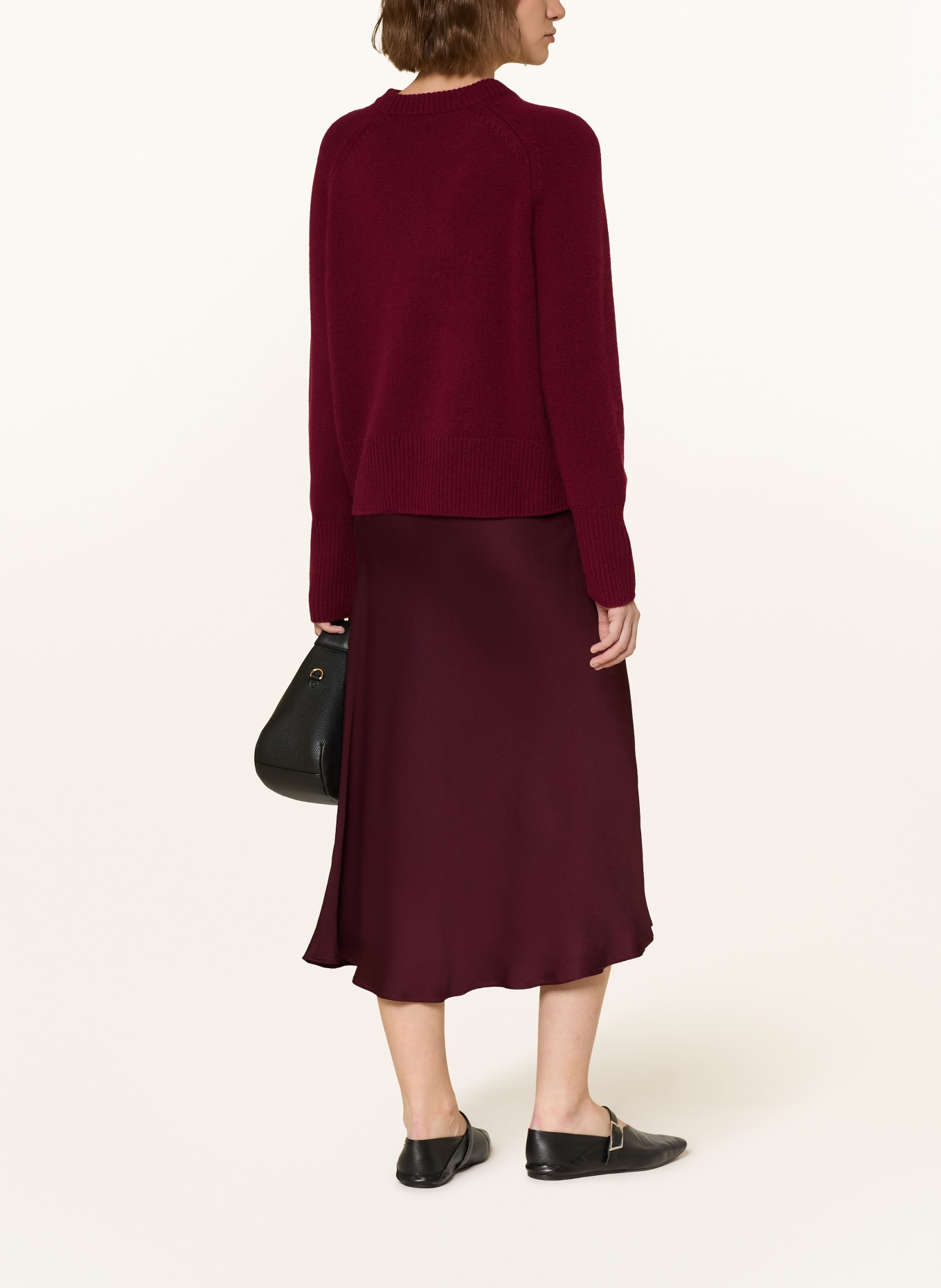 DRYKORN Saténová sukně URA: TMAVĚ ČERVENÁ