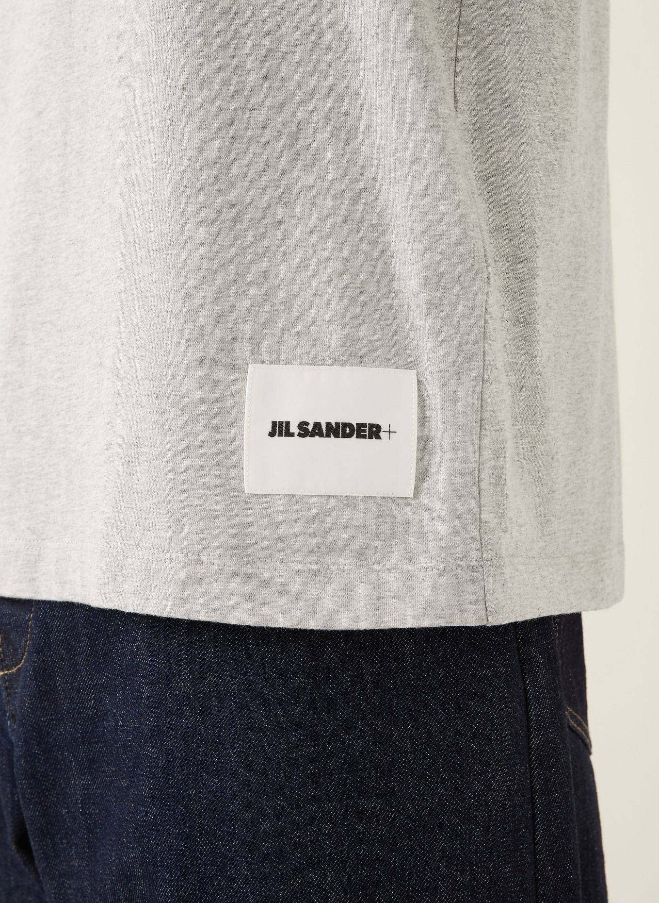 JIL SANDER 3er-Pack T-Shirts: SCHWARZ / HELLGRAU / WEISS