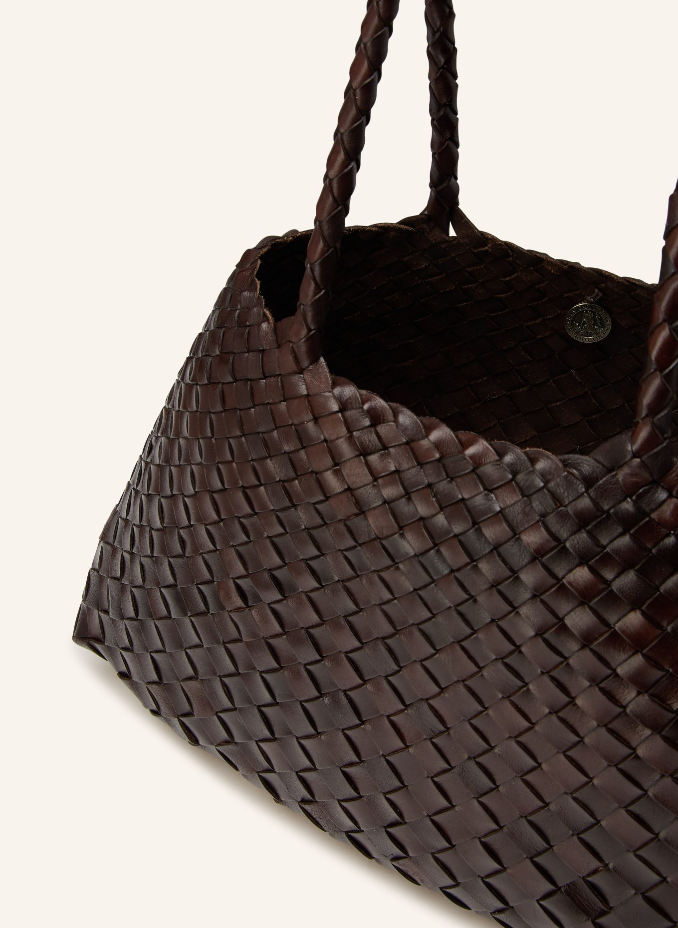 DRAGON DIFFUSION Shopper SANTA CROCE BIG: TMAVĚ HNĚDÁ