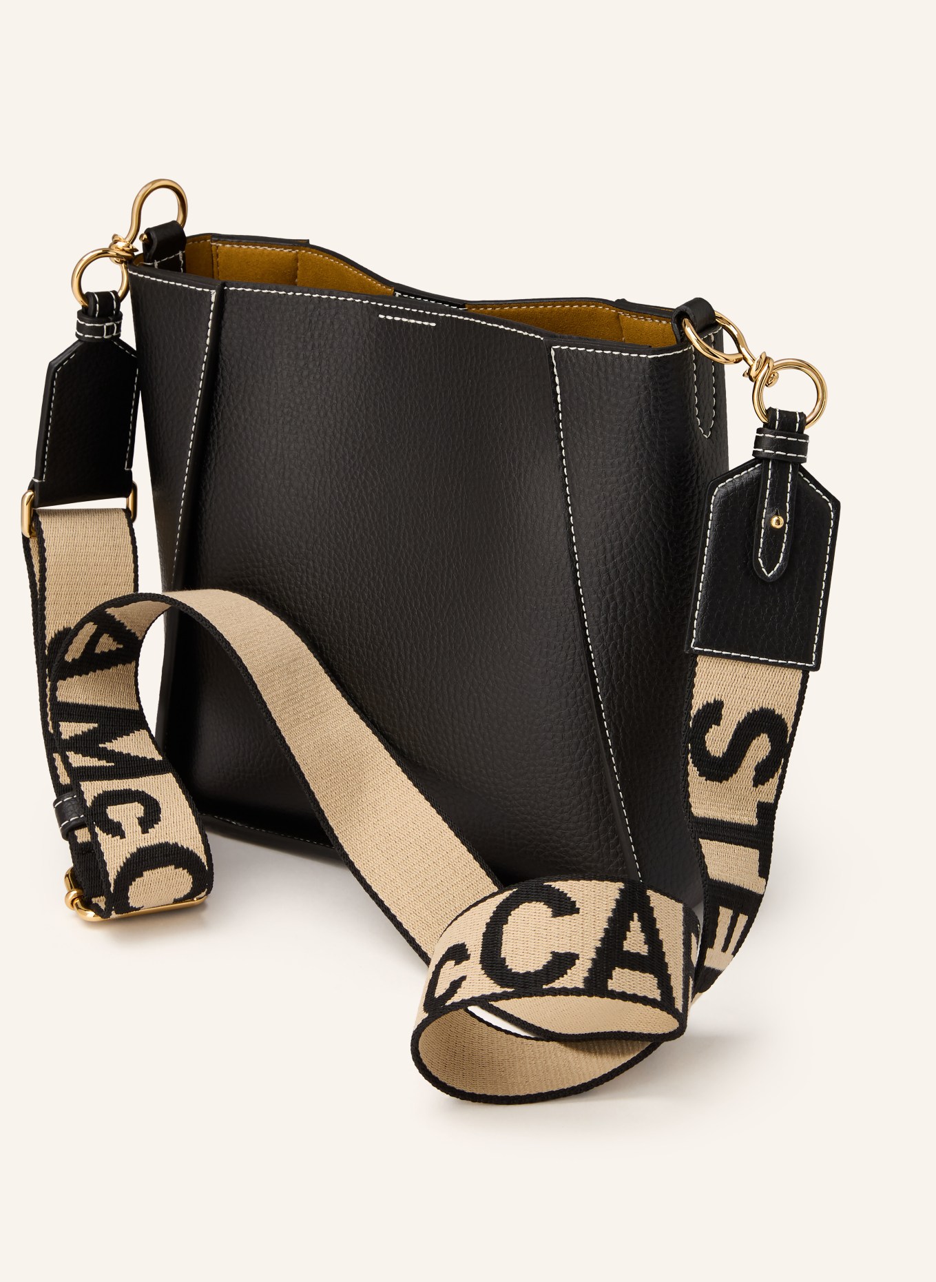 STELLA McCARTNEY Crossbody bag LOGO MINI: BLACK / GOLD