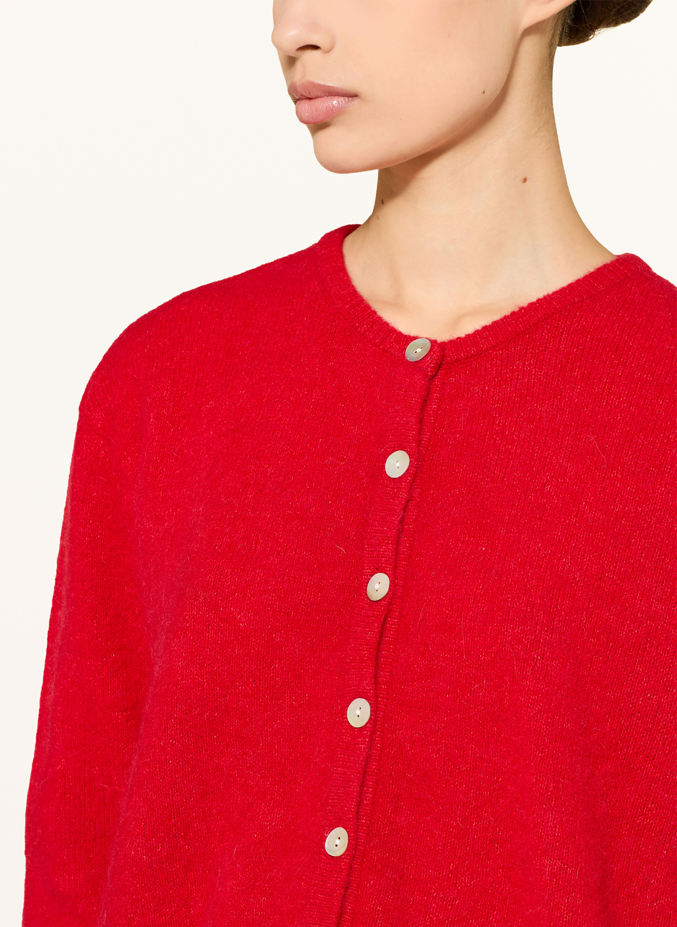 American Vintage Kardigan z dodatkiem alpaki: CZERWONY