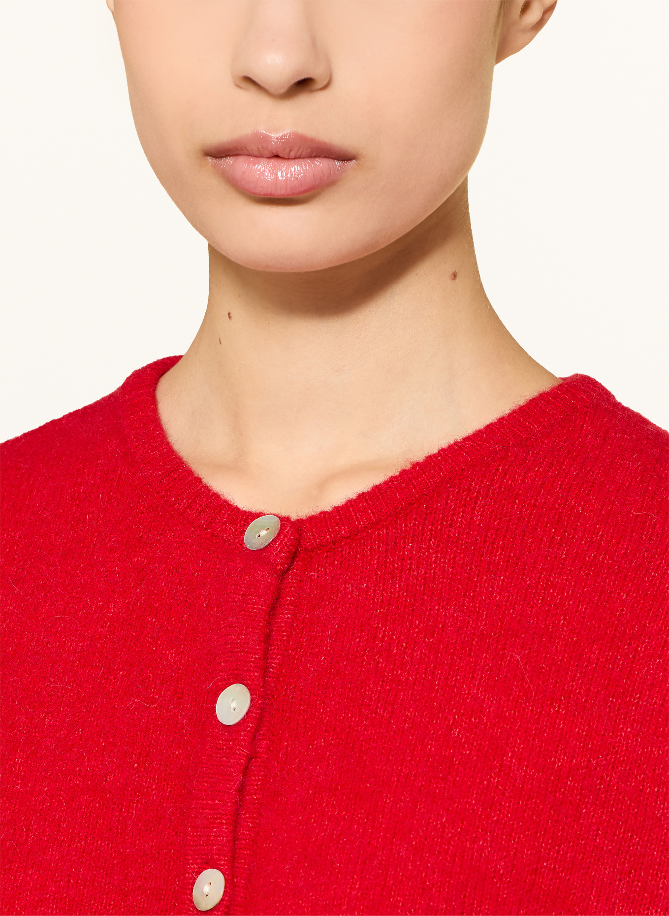 American Vintage Kardigan z dodatkiem alpaki: CZERWONY