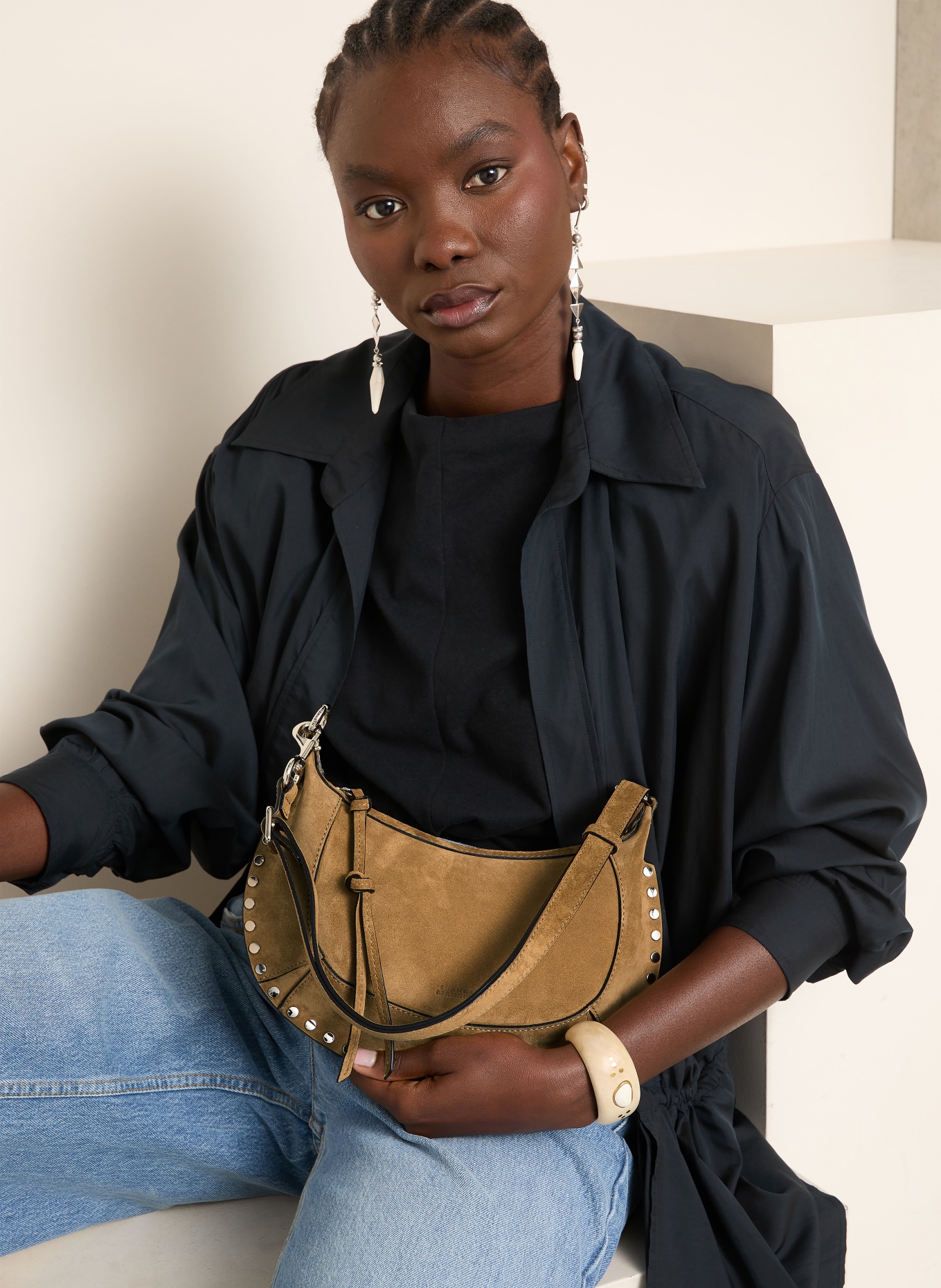 ISABEL MARANT Sac à bandoulière OSKAN MOON: CHAMEAU