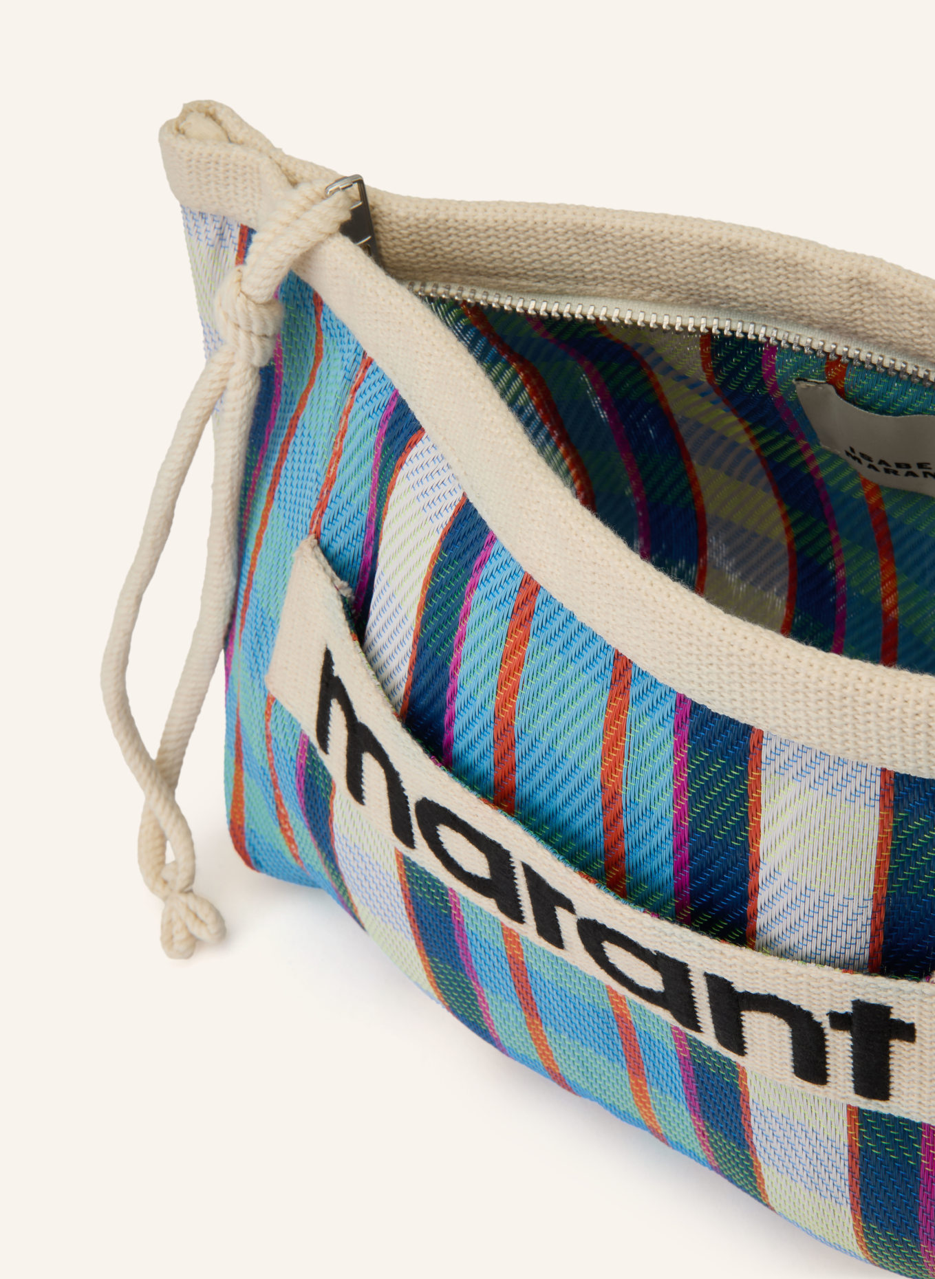 ISABEL MARANT Pouch POWDEN: CREME / ROT / NEONTÜRKIS
