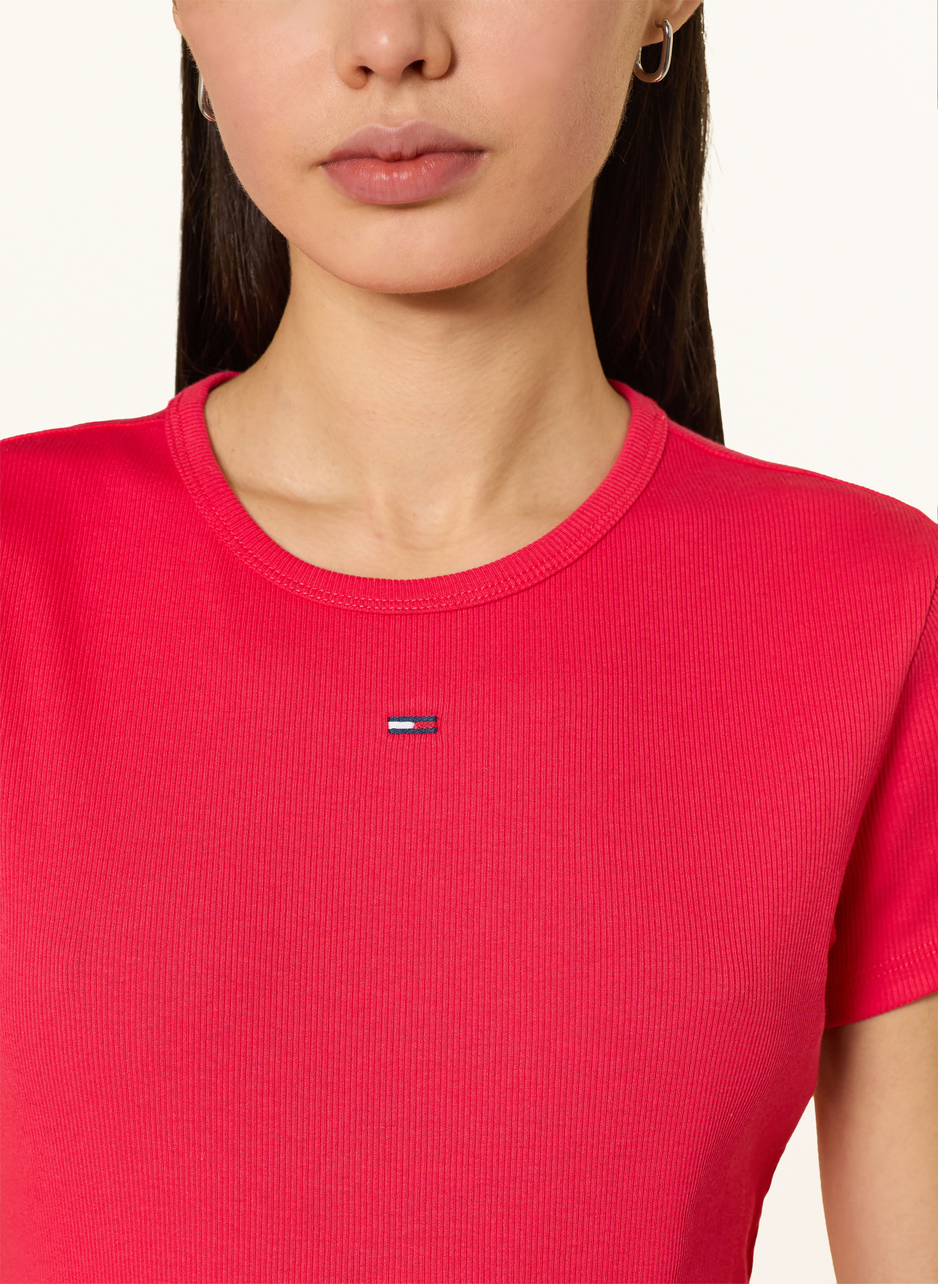 TOMMY JEANS Tričko: ČERVENÁ