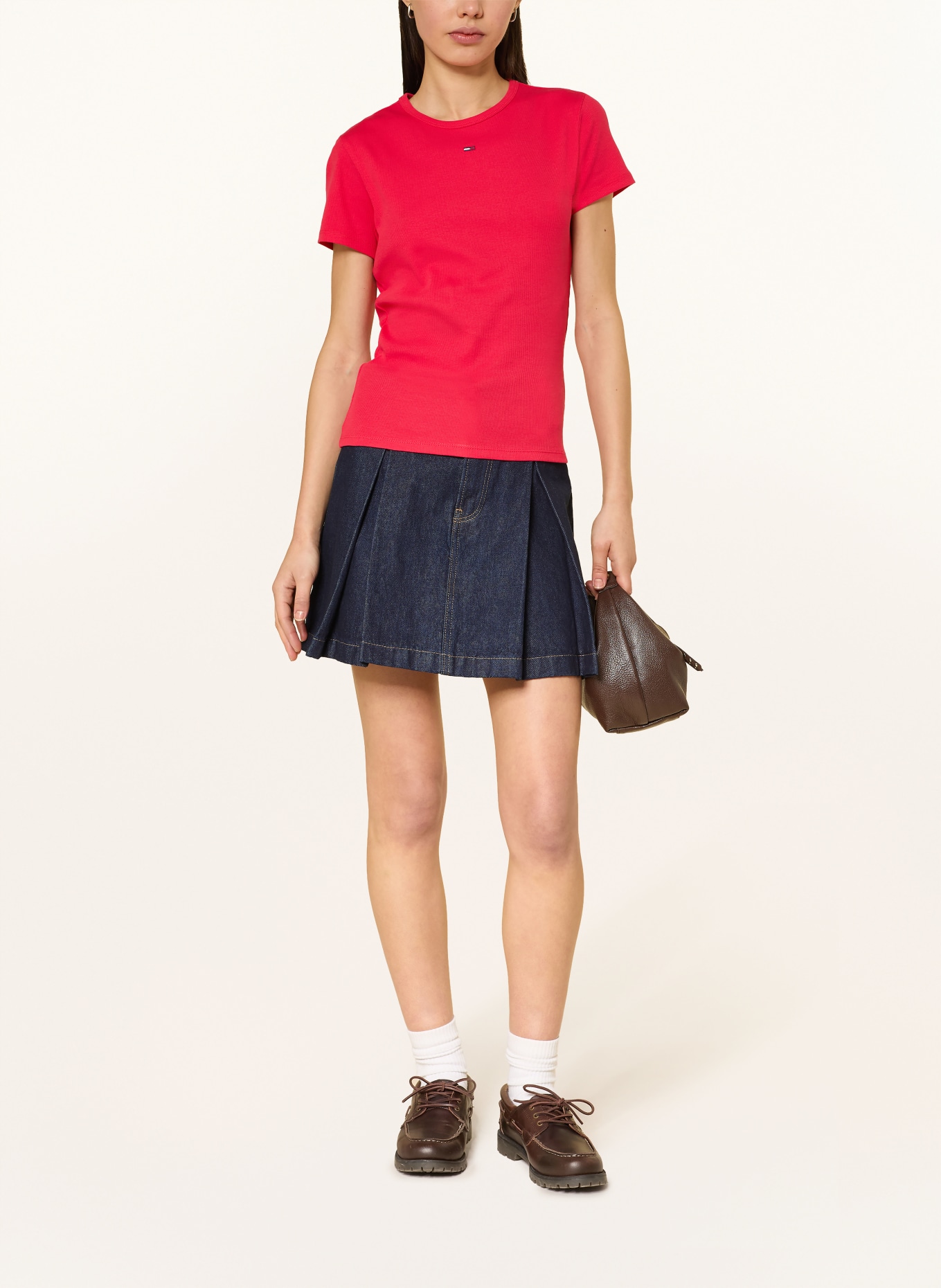 TOMMY JEANS Tričko: ČERVENÁ