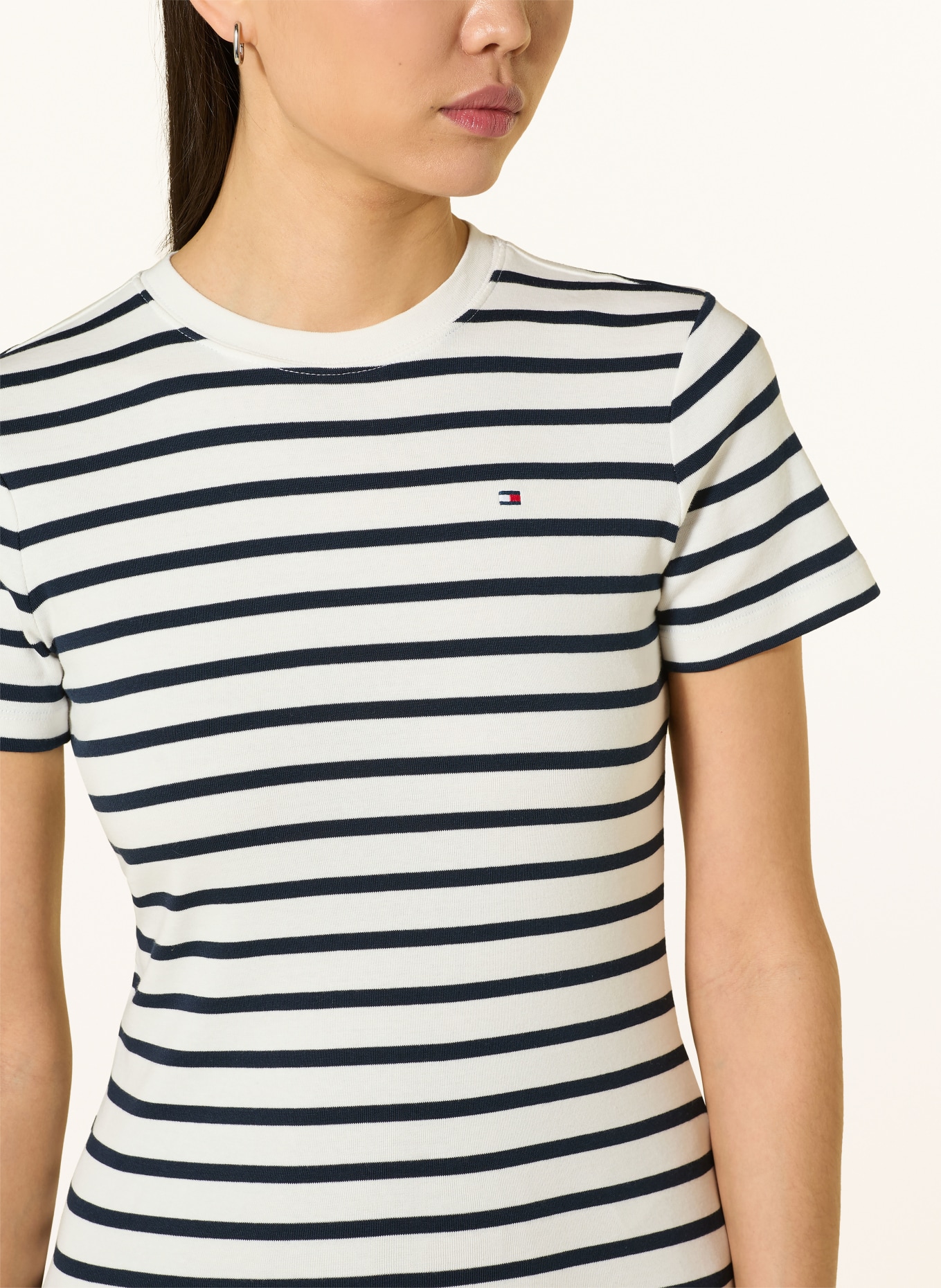 TOMMY HILFIGER T-Shirt: WEISS / DUNKELBLAU