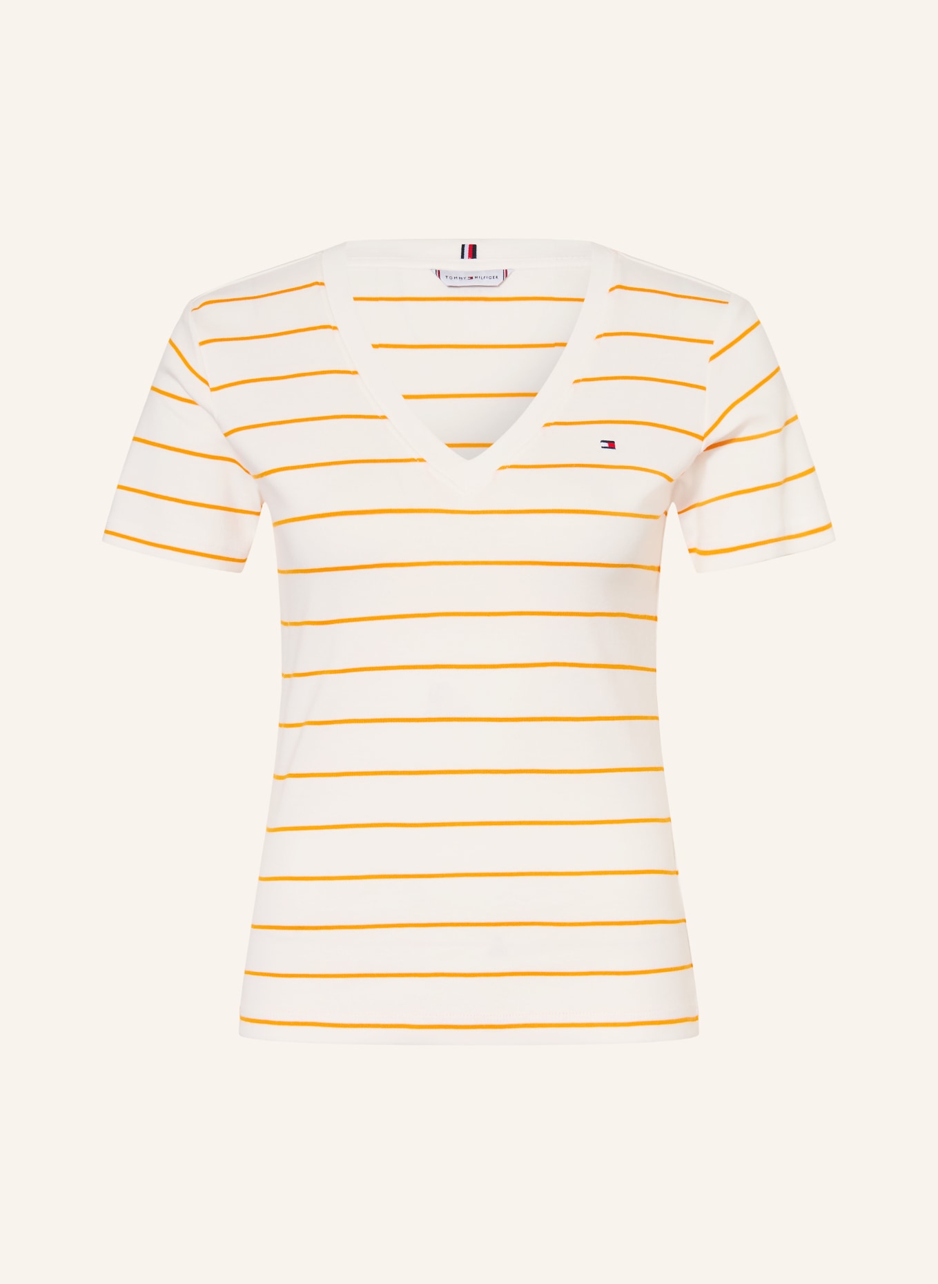 TOMMY HILFIGER T-Shirt: WEISS / NEONORANGE