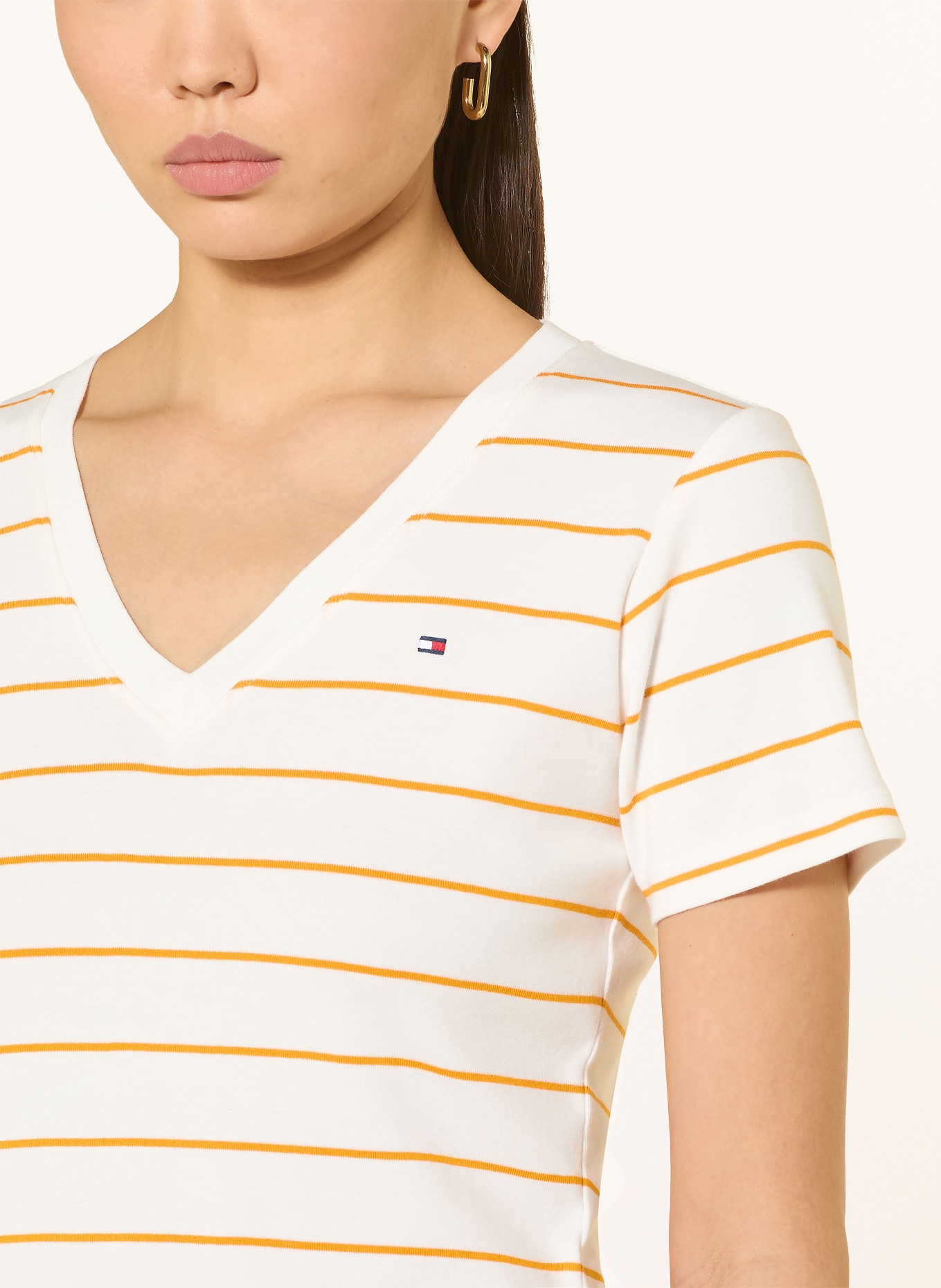 TOMMY HILFIGER T-Shirt: WEISS / NEONORANGE