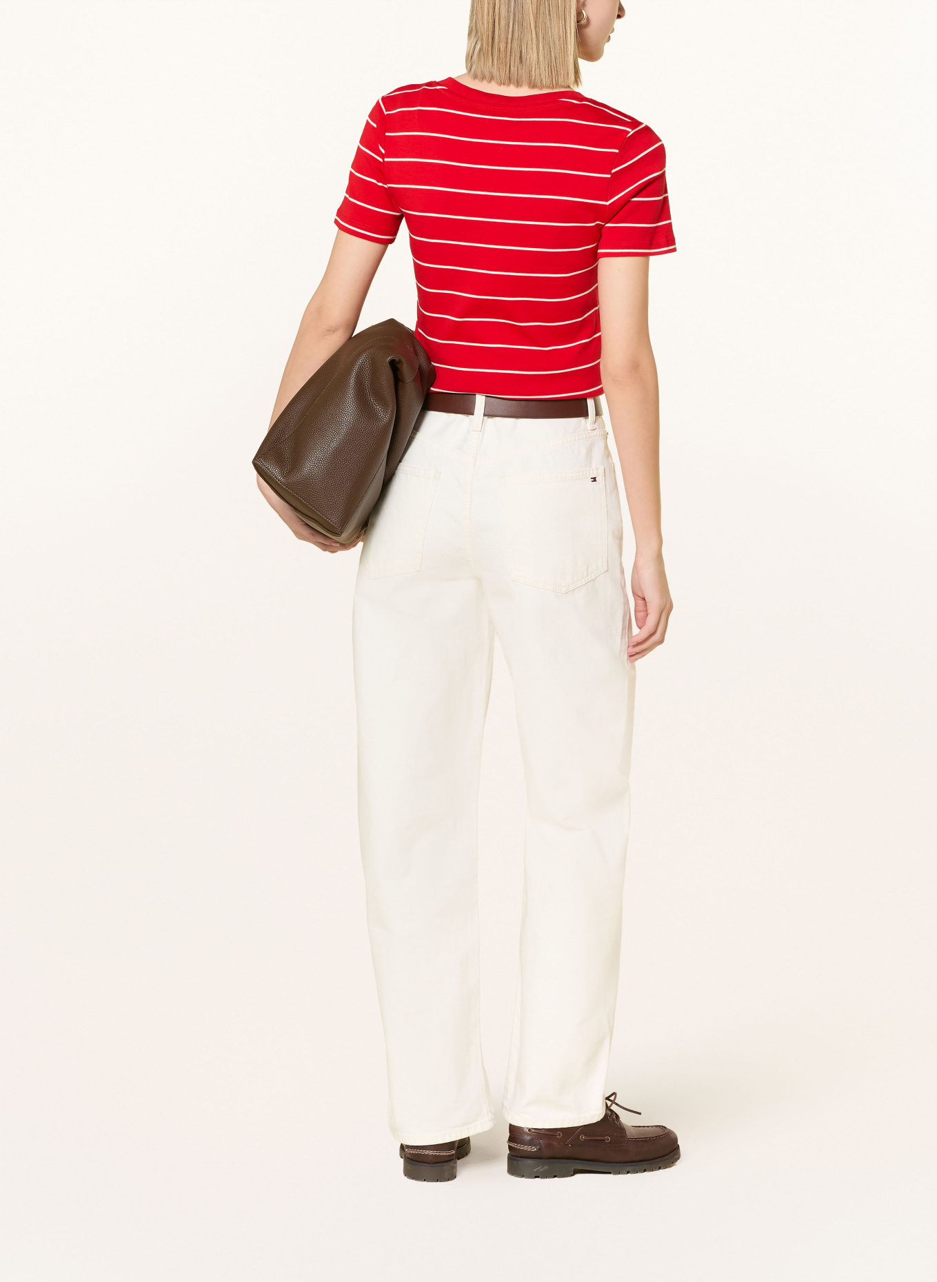 TOMMY HILFIGER T-Shirt: ROT / WEISS