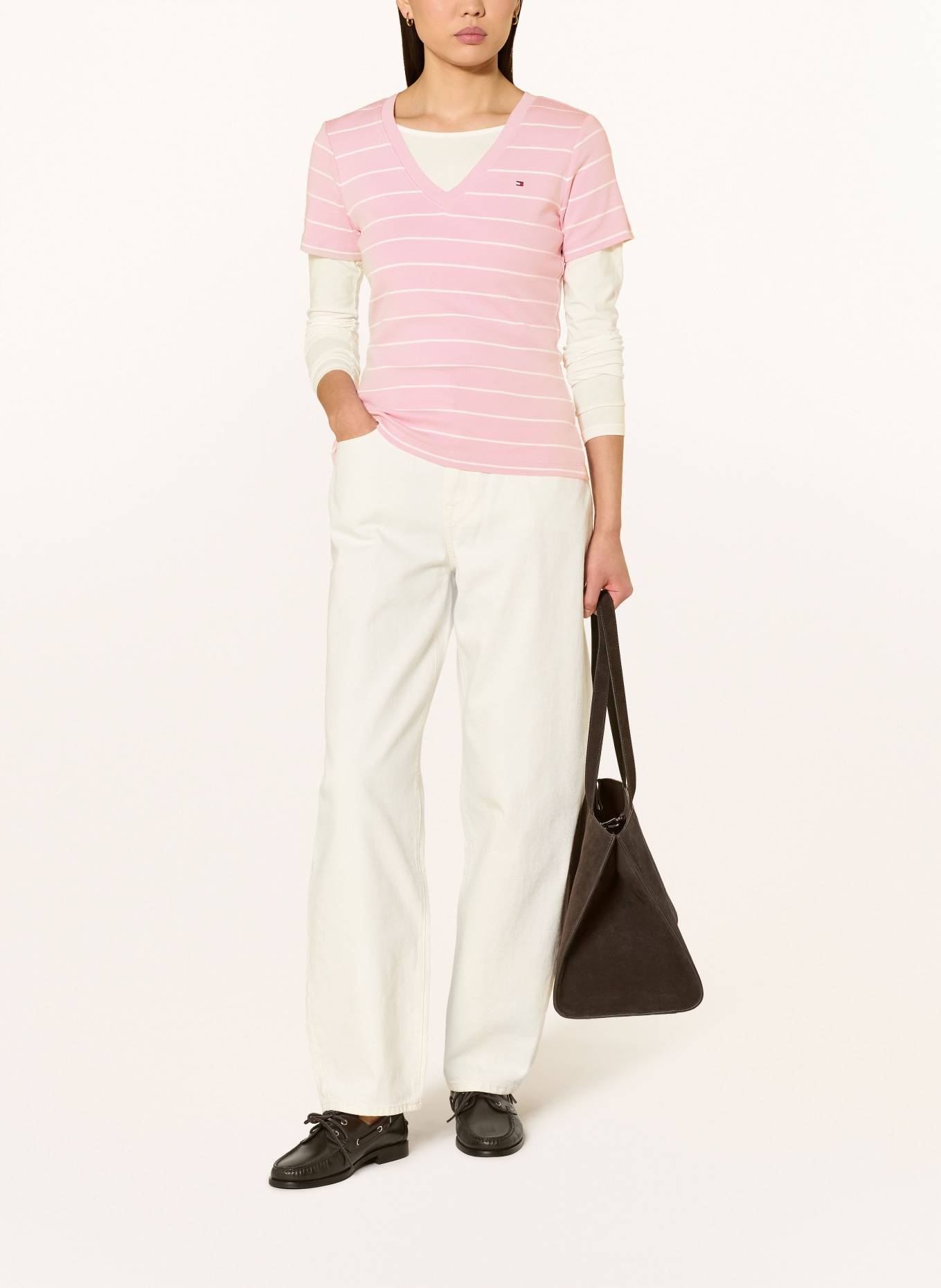 TOMMY HILFIGER T-Shirt: ROSA / ECRU