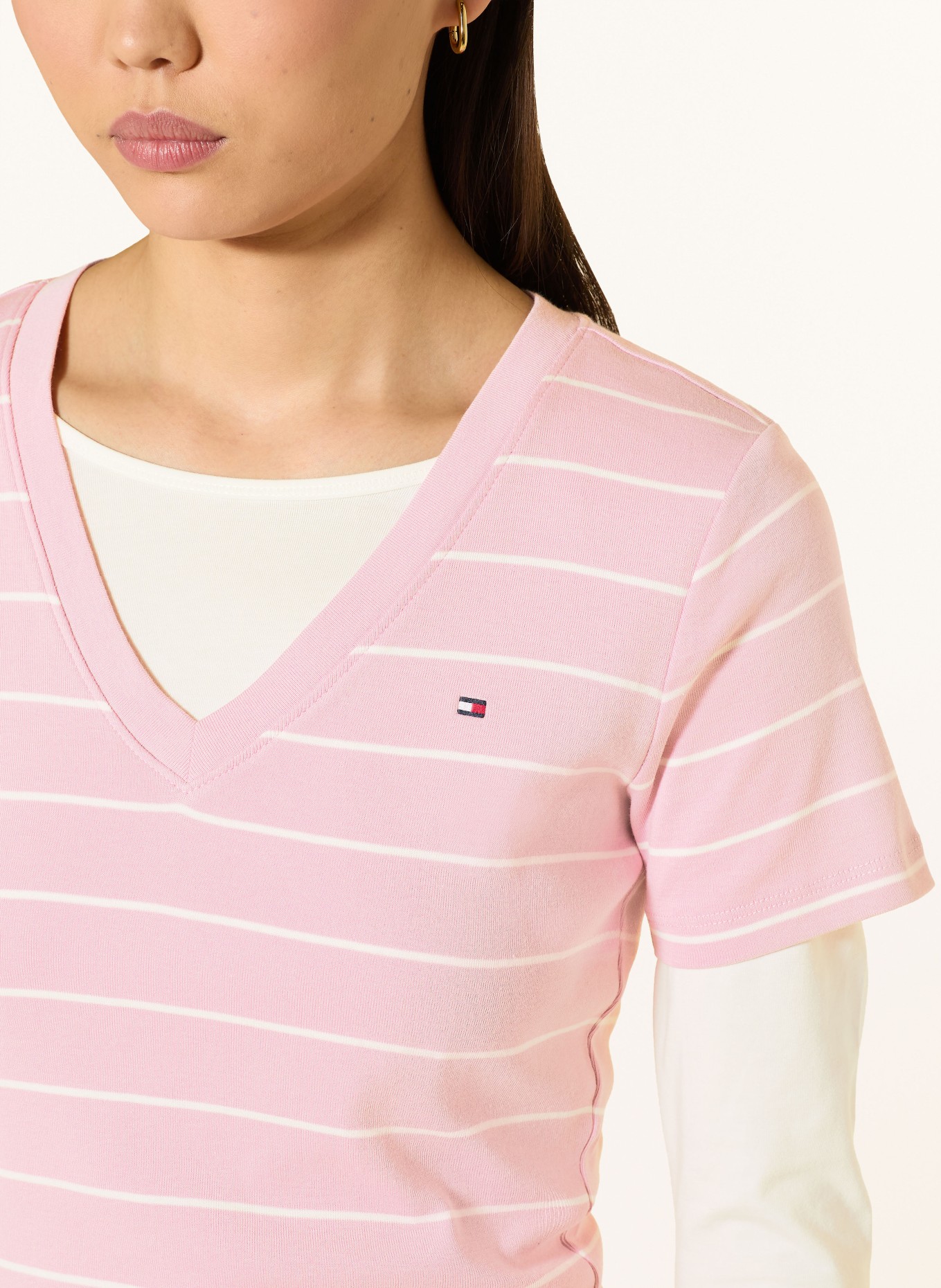 TOMMY HILFIGER T-Shirt: ROSA / ECRU
