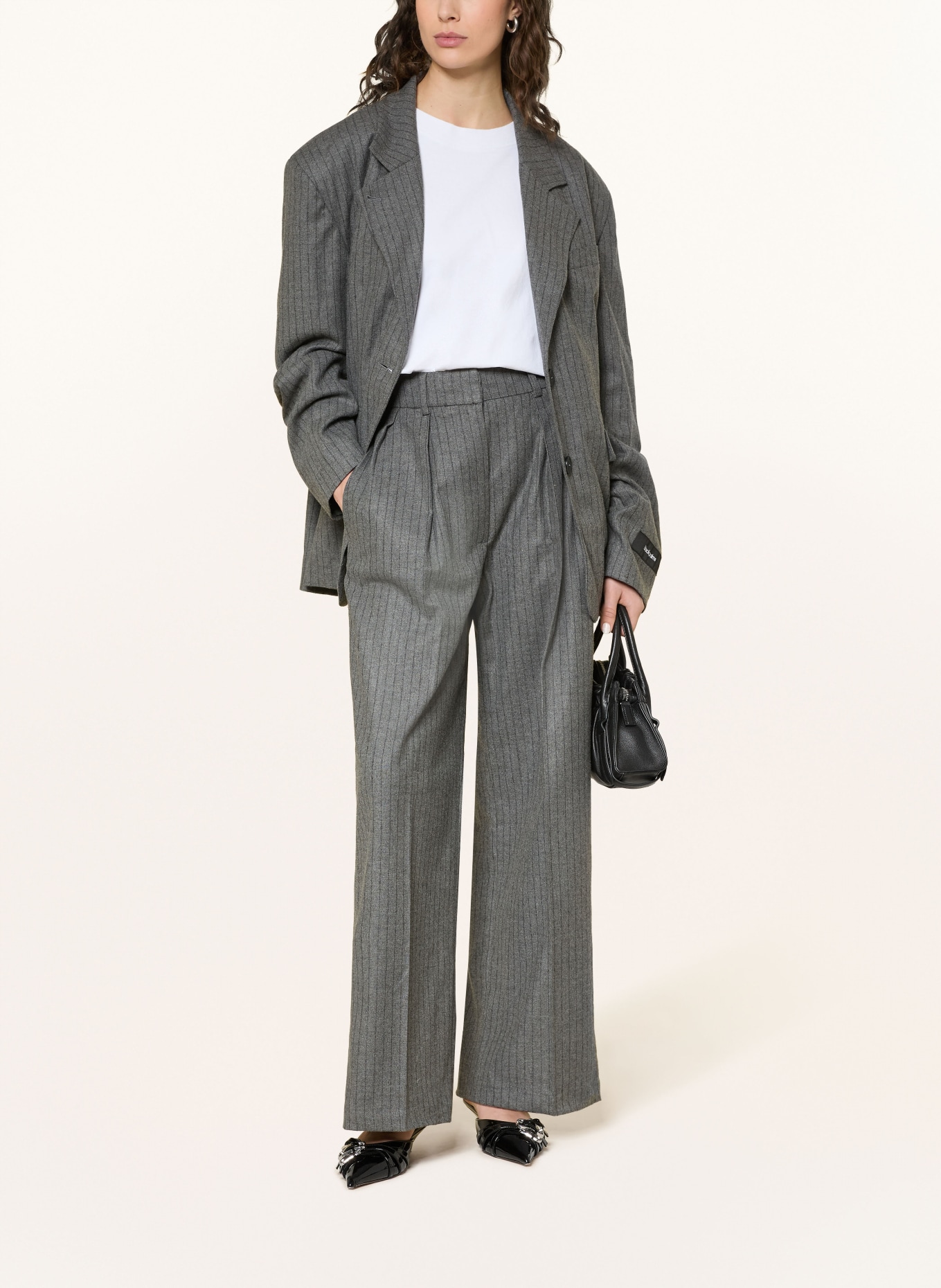 black palms Marlenehose BENJA FLARES: GRAU / DUNKELGRAU