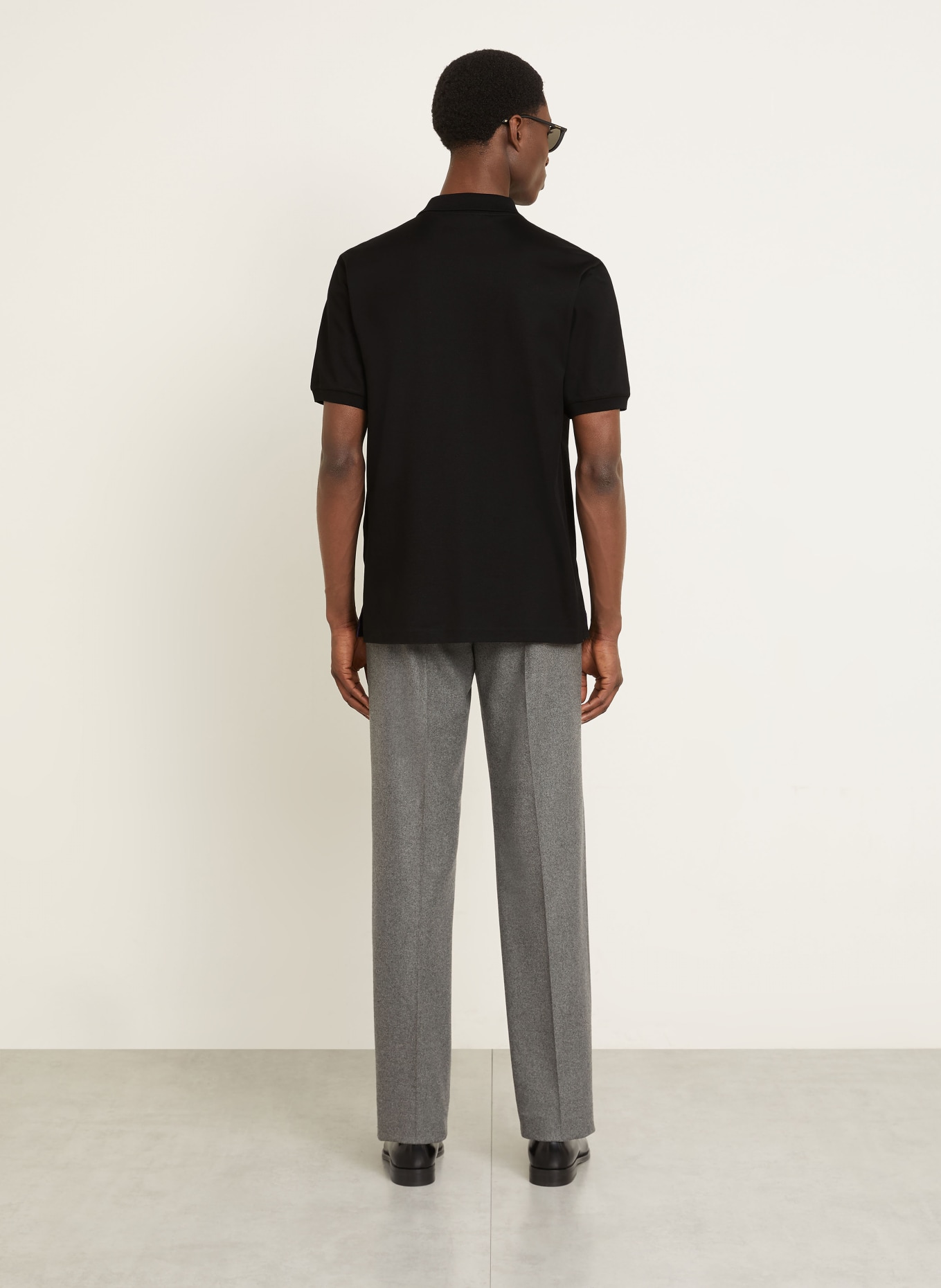 RALPH LAUREN PURPLE LABEL Piqué-Poloshirt: SCHWARZ