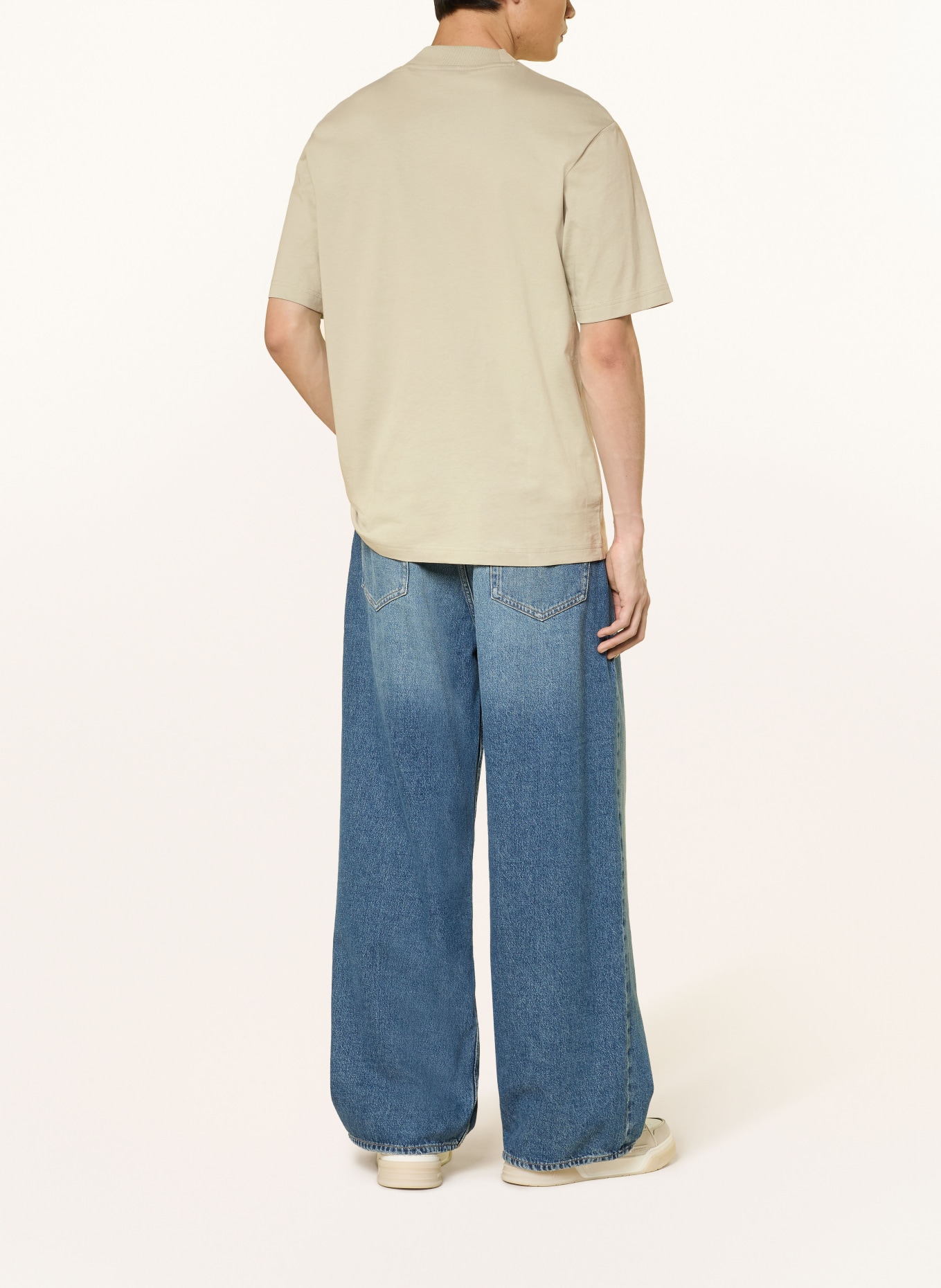 HUGO Tričko NIEROS: SVĚTLE ZELENÁ / MODRÁ