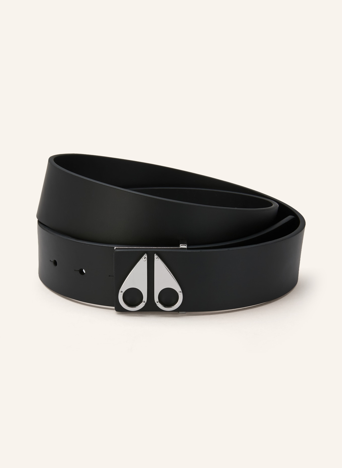 MOOSE KNUCKLES Kožený opasek: ČERNÁ