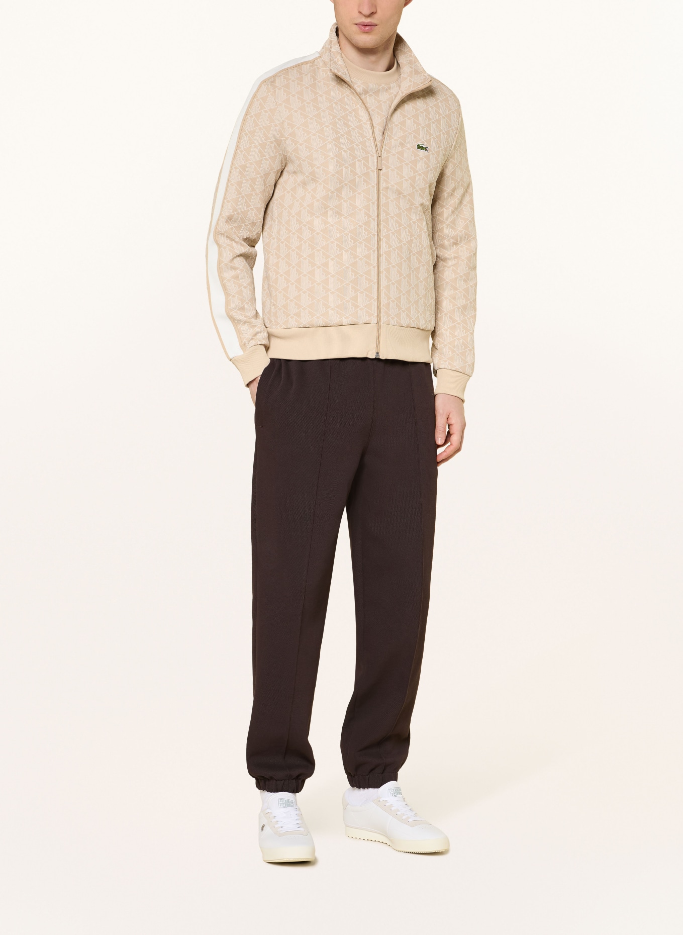 LACOSTE Trainingsjacke: BEIGE / CREME